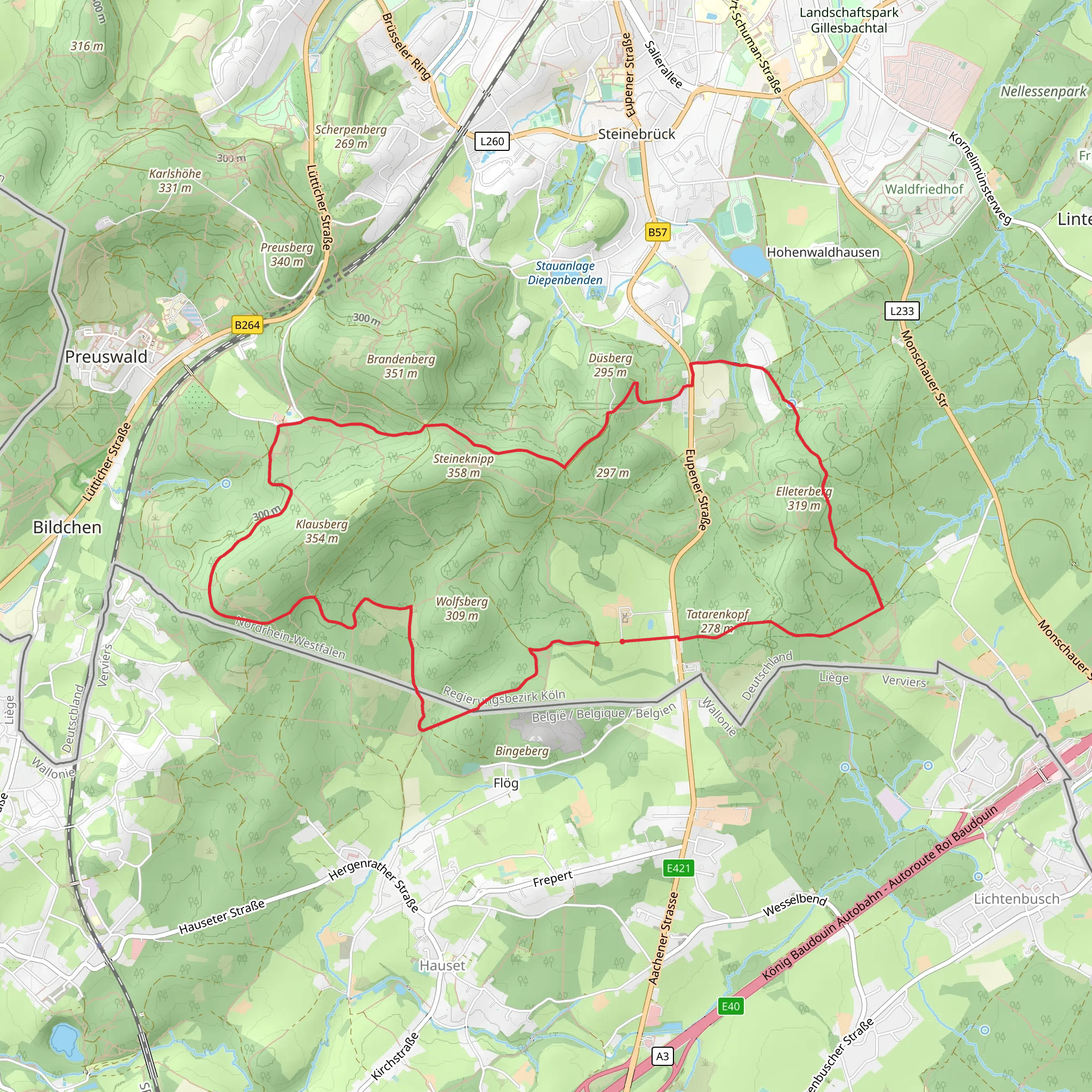 Grenz Routen mobile static map