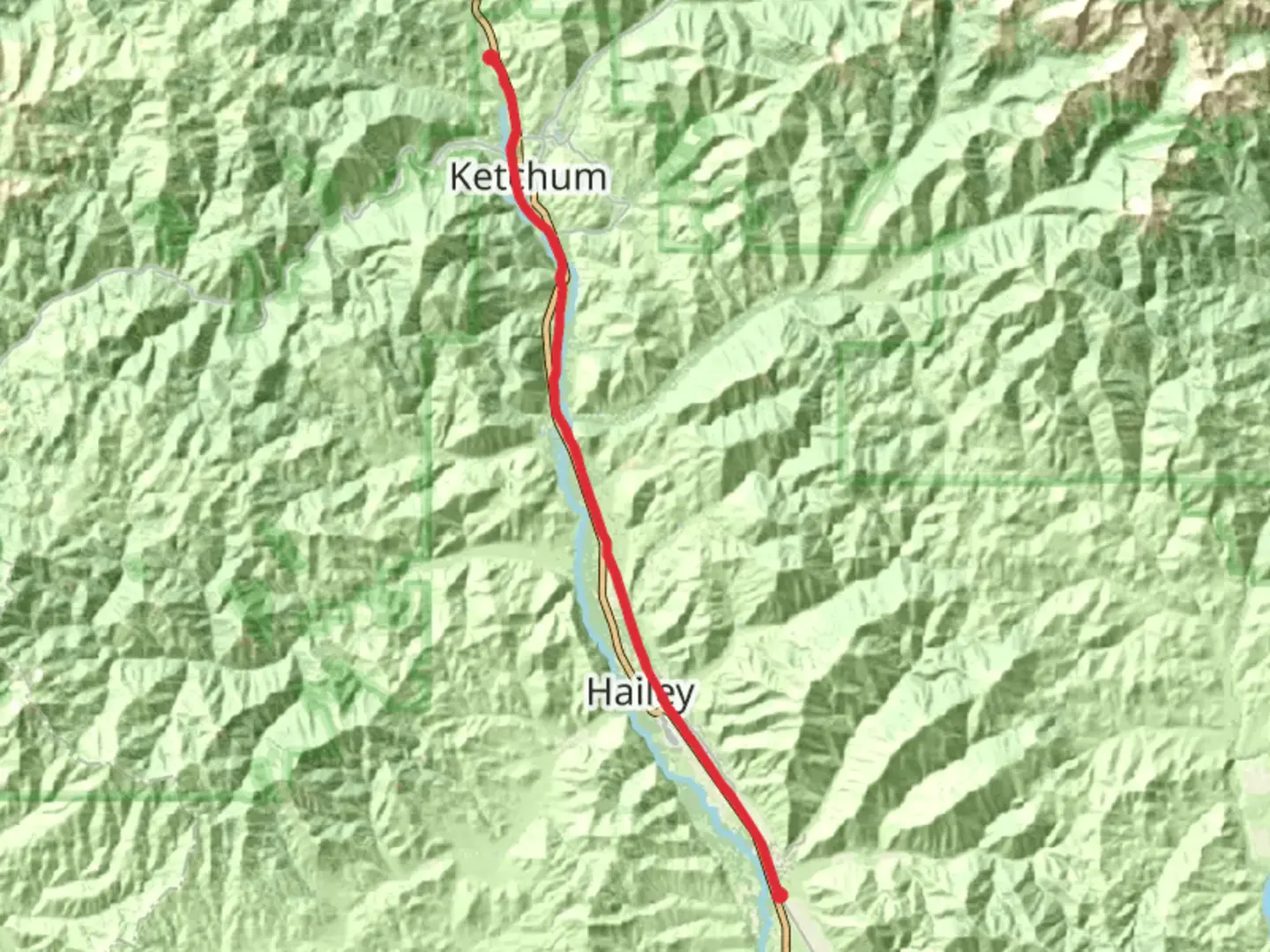 An image depicting the trail Wood River Trail and its surrounding area.
