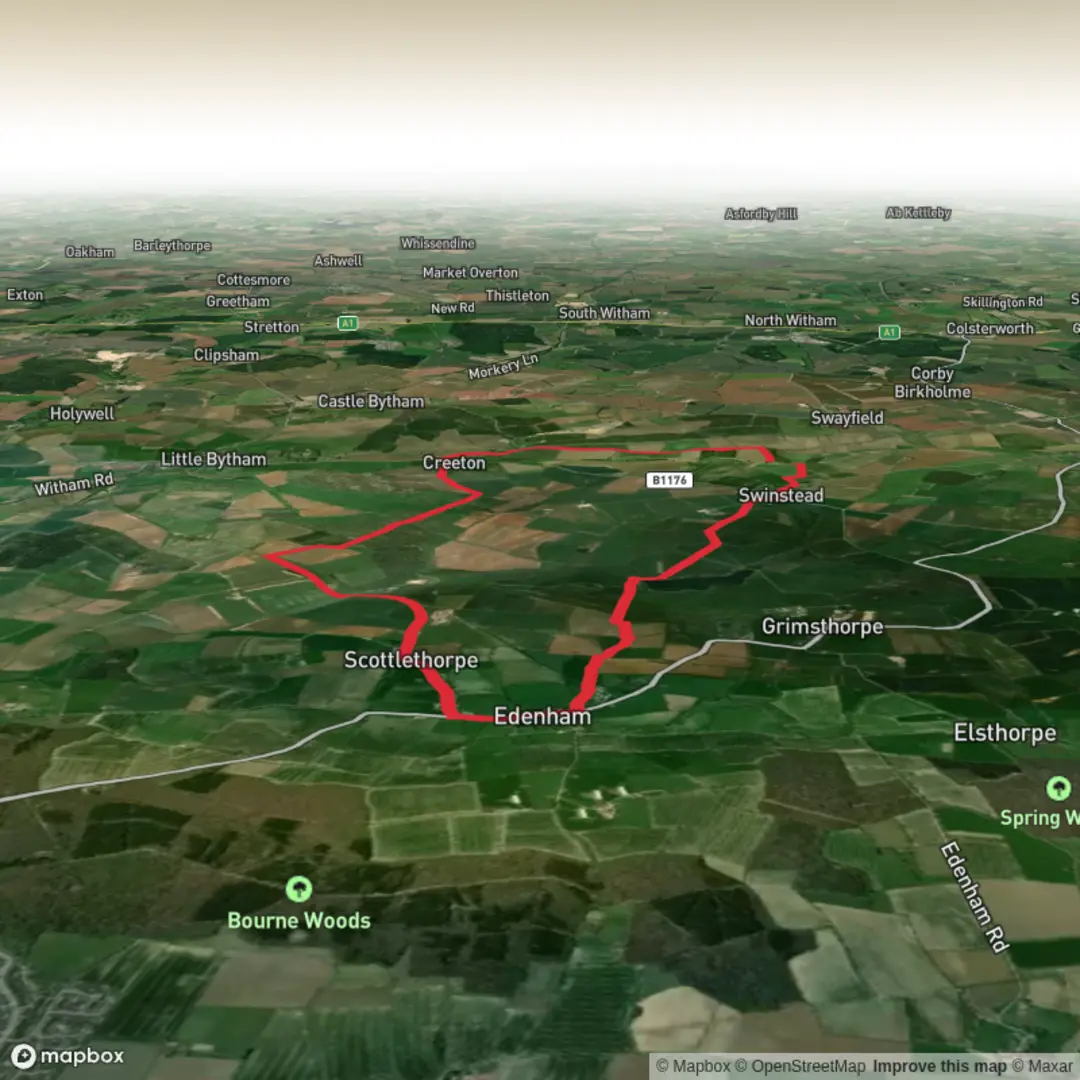 An image depicting the trail Swinstead and Creeton Loop and its surrounding area.