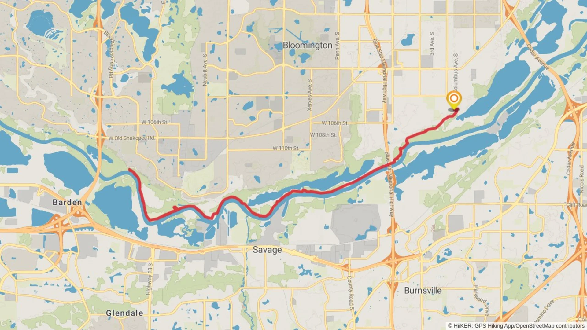 An image depicting the trail Minnesota River Bottoms Singletrack Trail and its surrounding area.