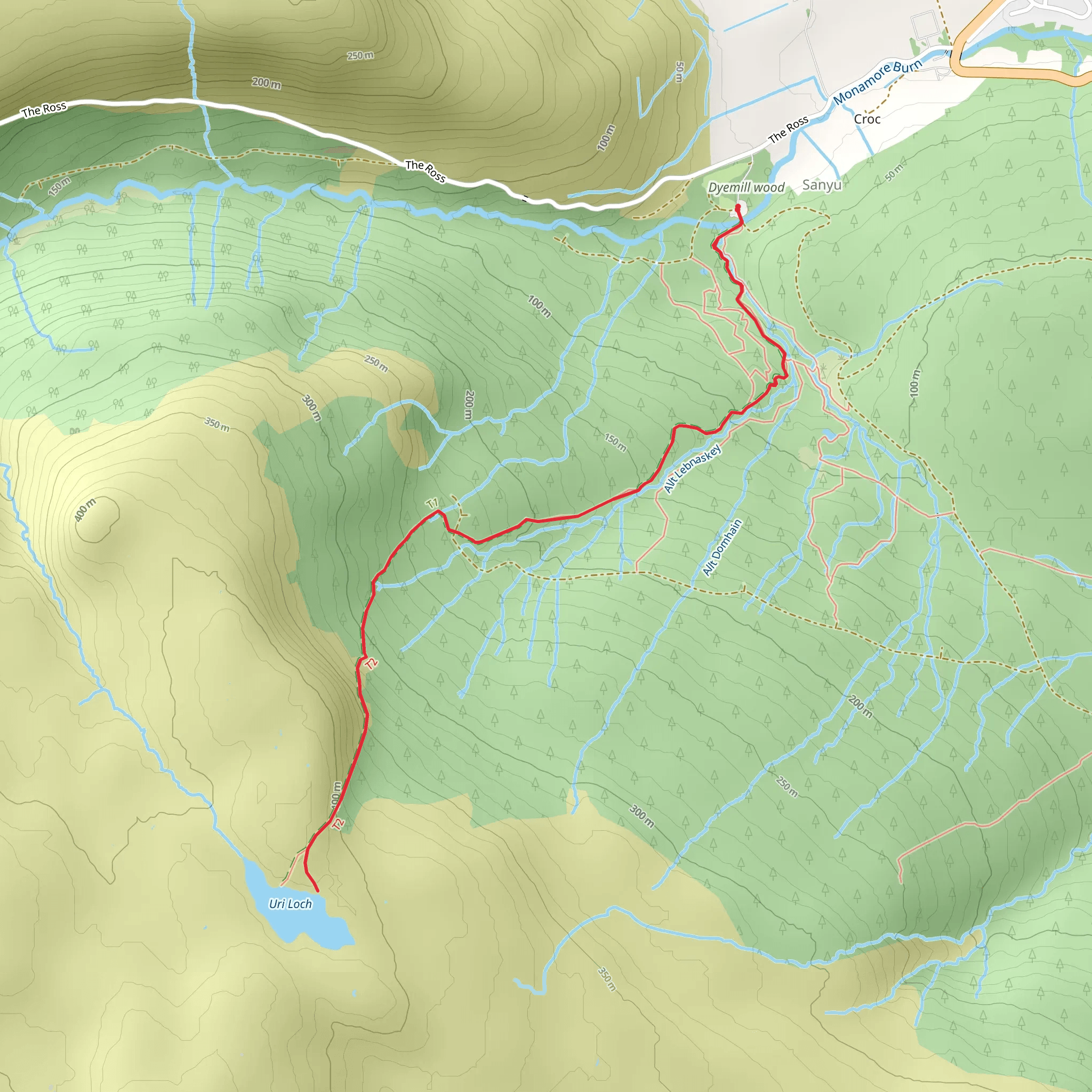 Urie Loch Trail mobile static map