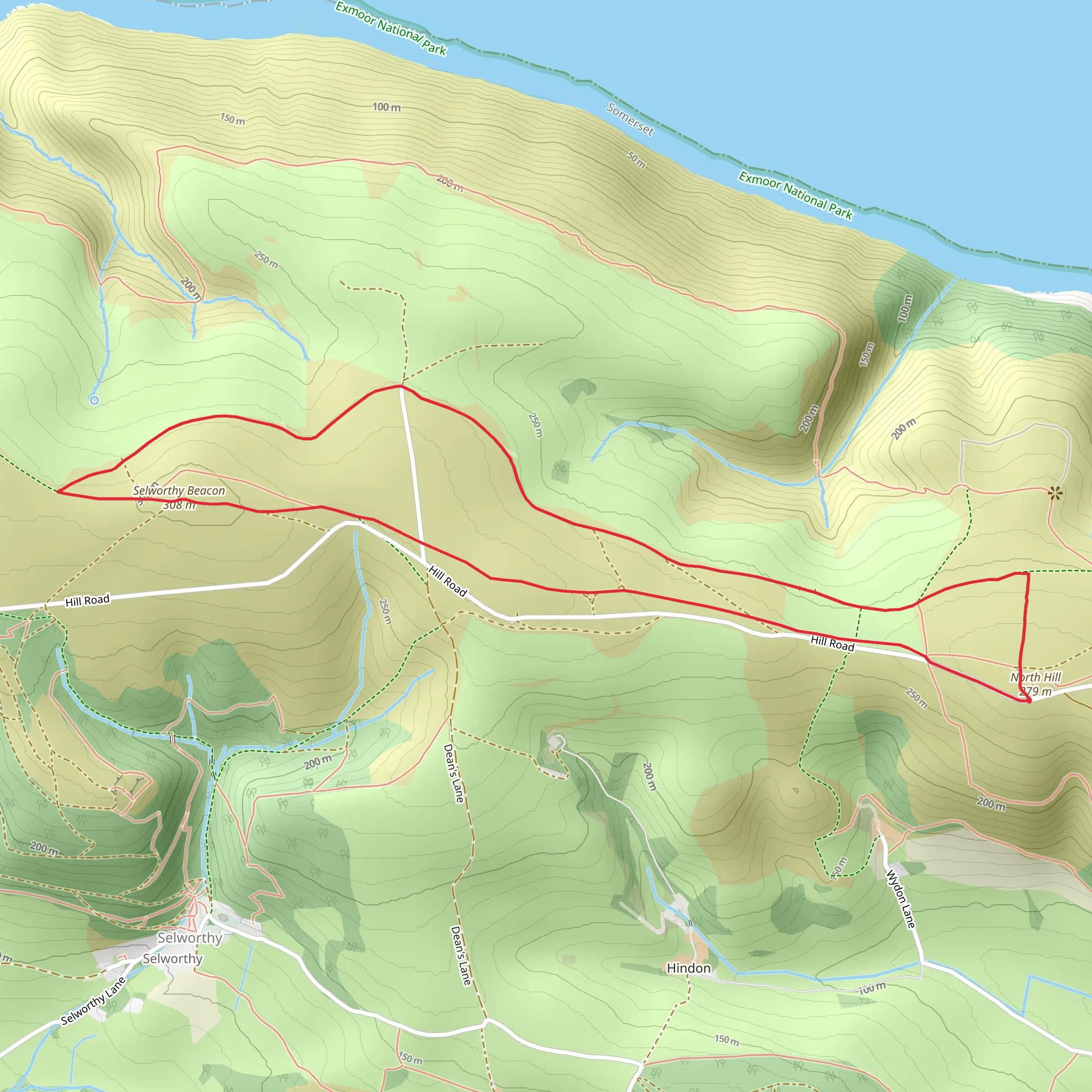 Selworthy Beacon Walk mobile static map