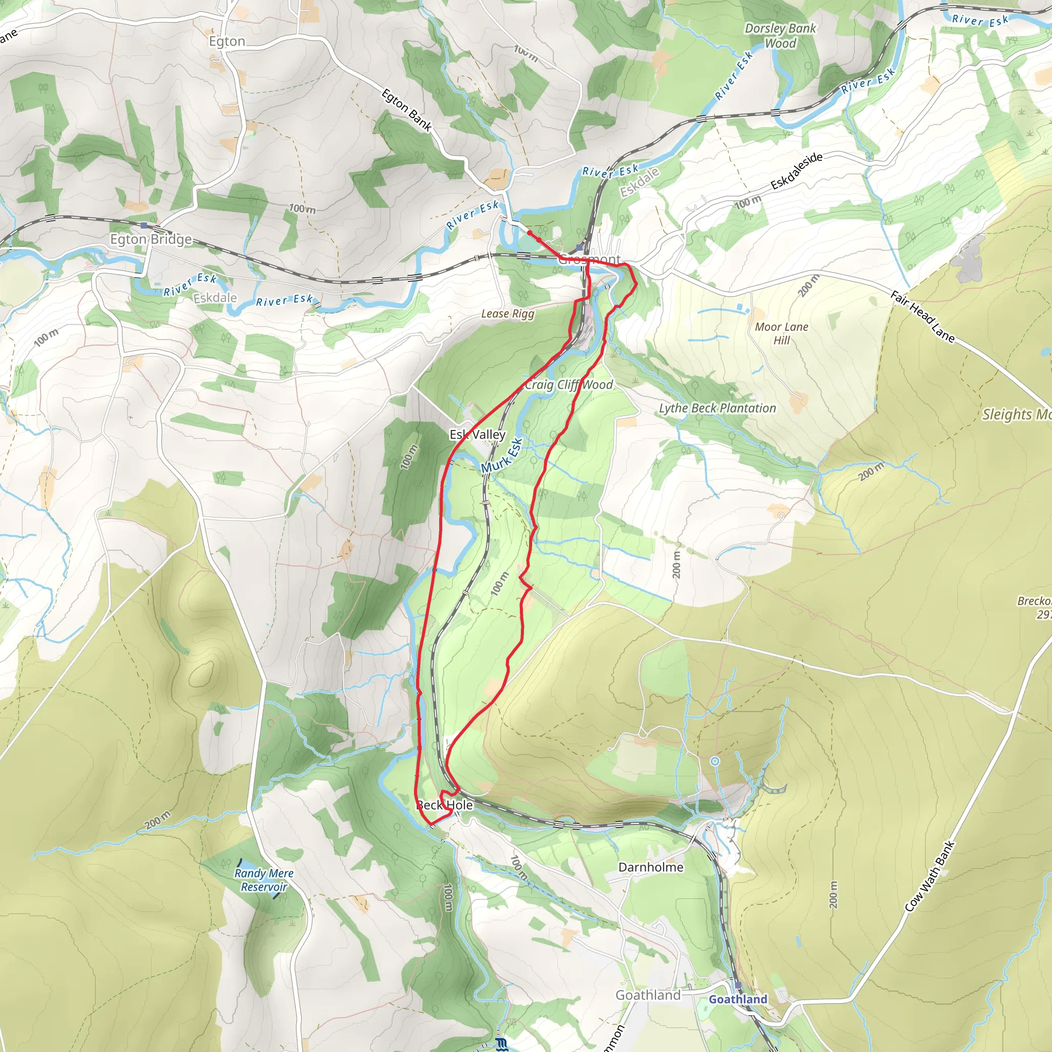 Grosmont to Beck Hole Walk mobile static map