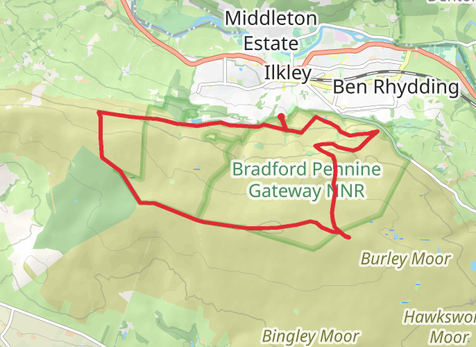 Ilkley Moor mobile static map