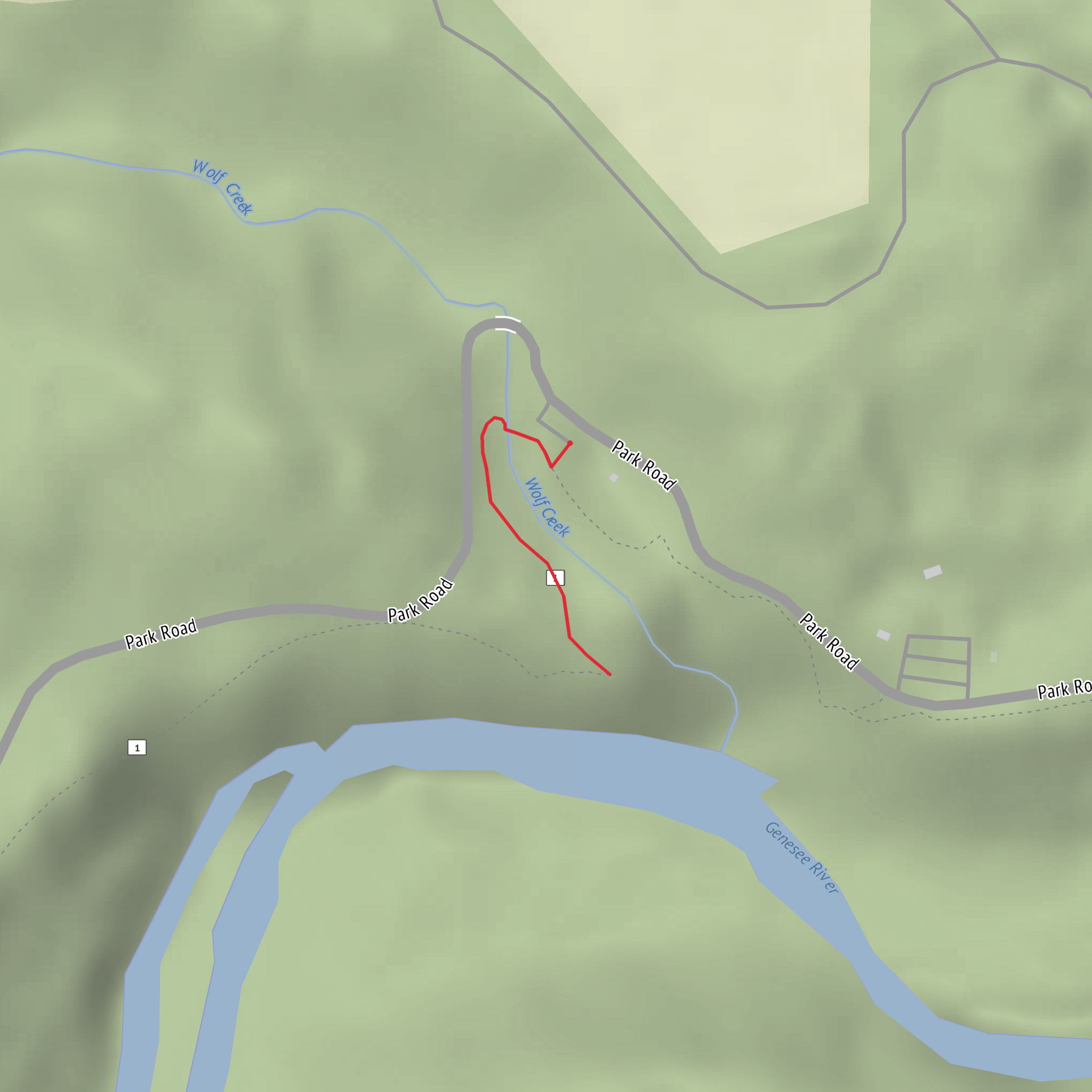 Wolf Creek Cascade via Gorge Trail mobile static map