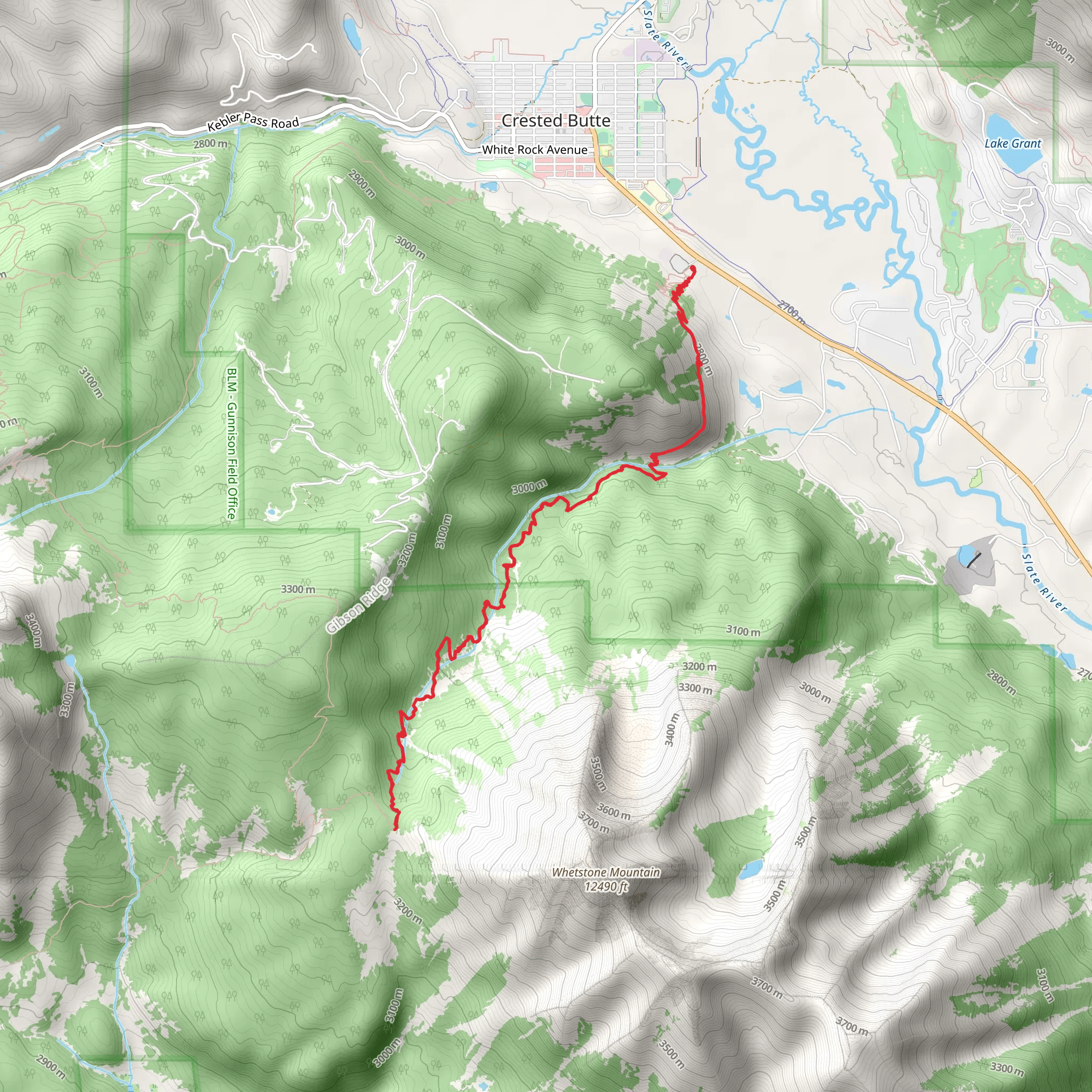 Baxter Gulch Out and Back mobile static map