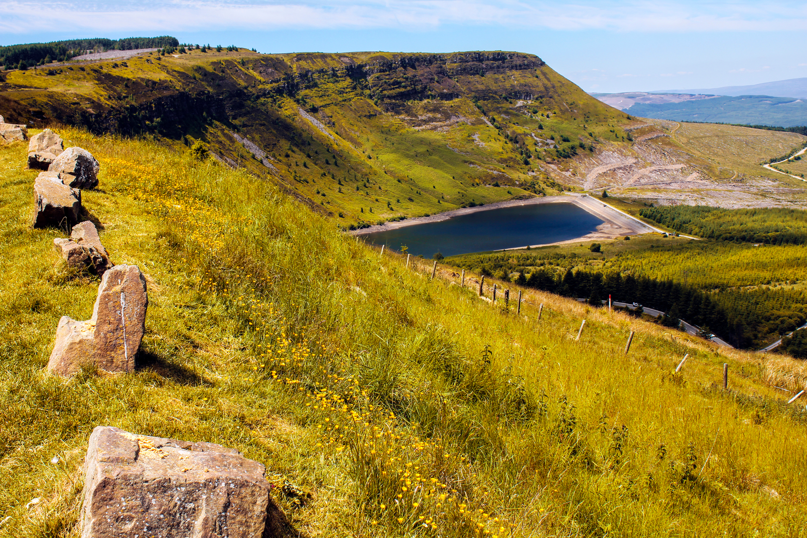An image depicting the trail Penderyn Mineral Line and its surrounding area.