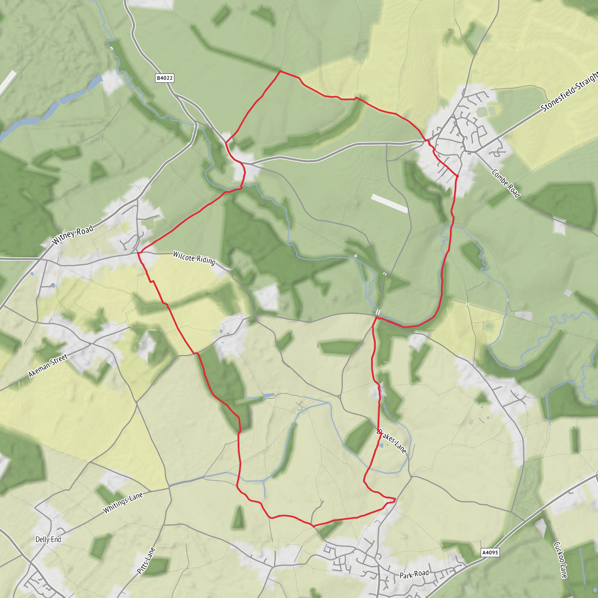 Roman Villa, Holly Grove and Ashford Bridge Loop mobile static map