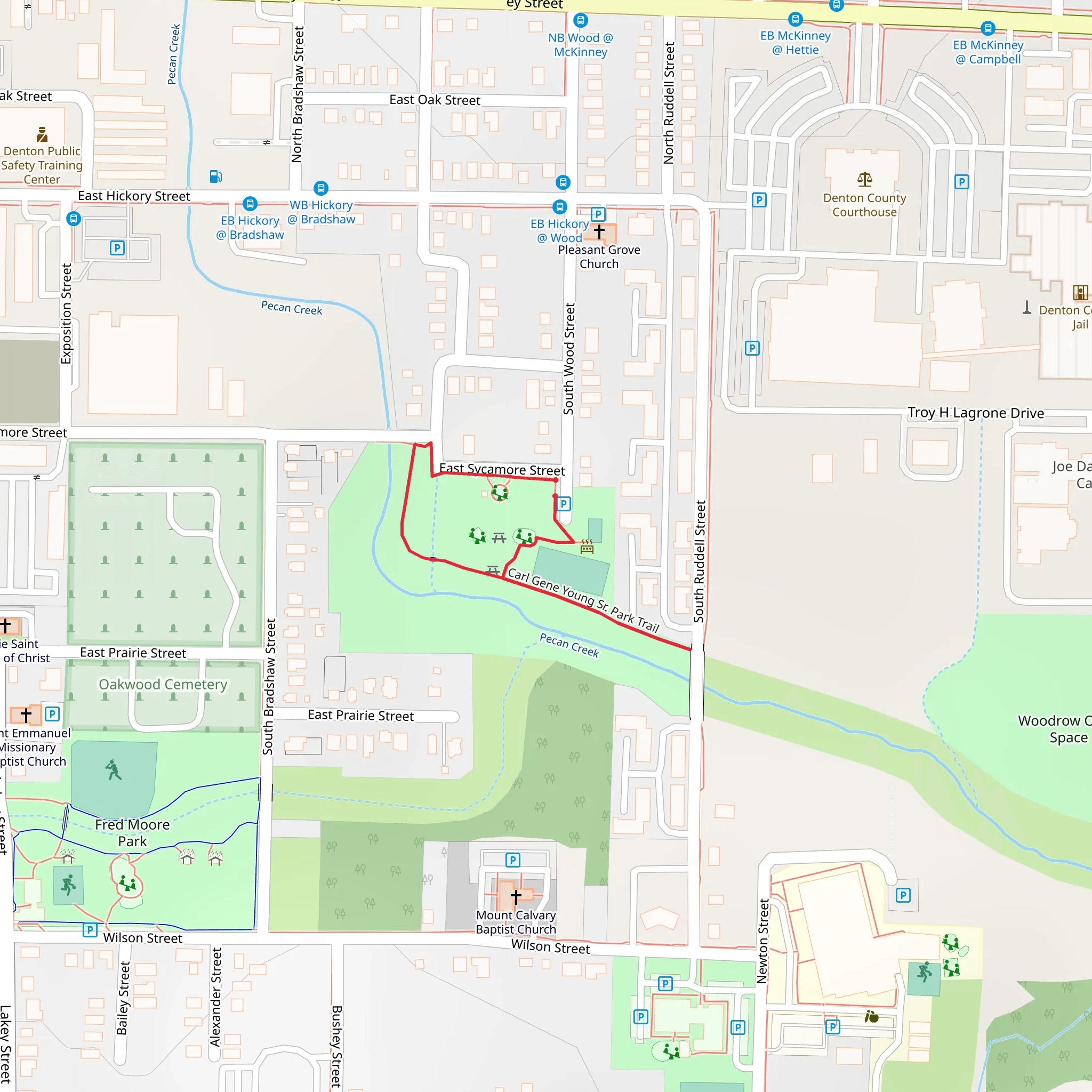 Carl Gene Young Sr Park Loop Trail mobile static map