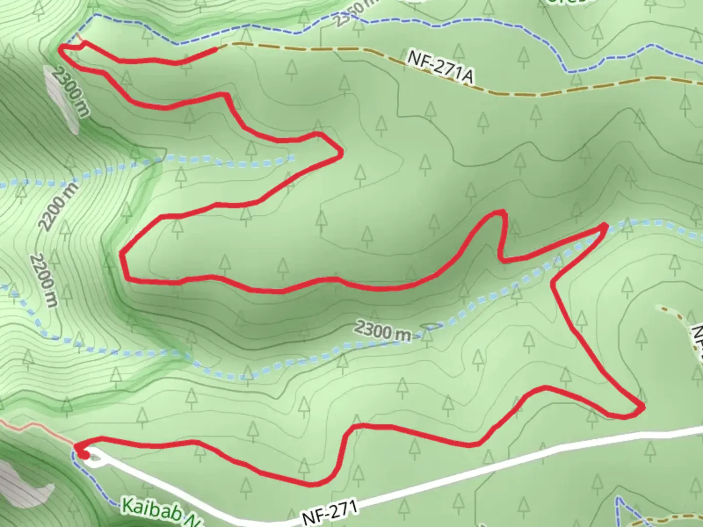 An image depicting the trail Rainbow Rim Trail - Short and its surrounding area.