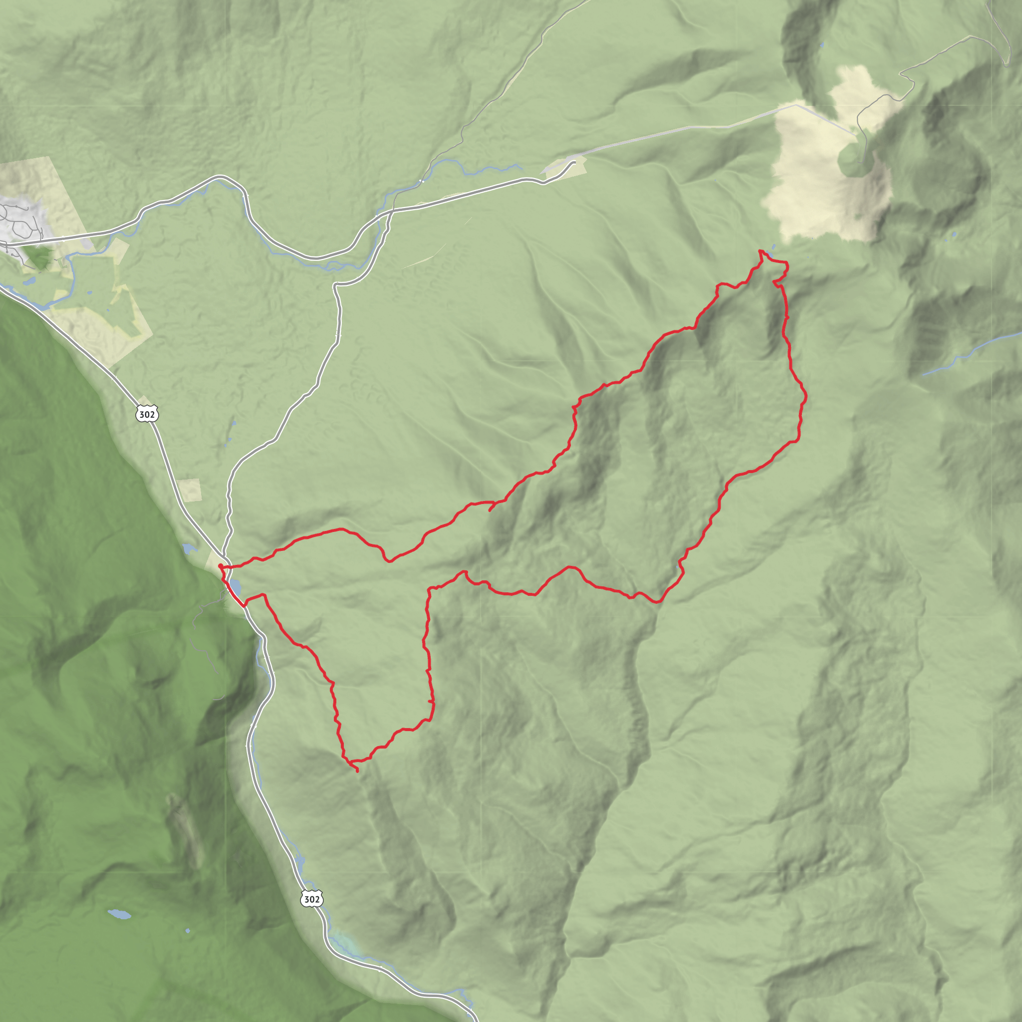 Mt Monroe and return via Dry River mobile static map