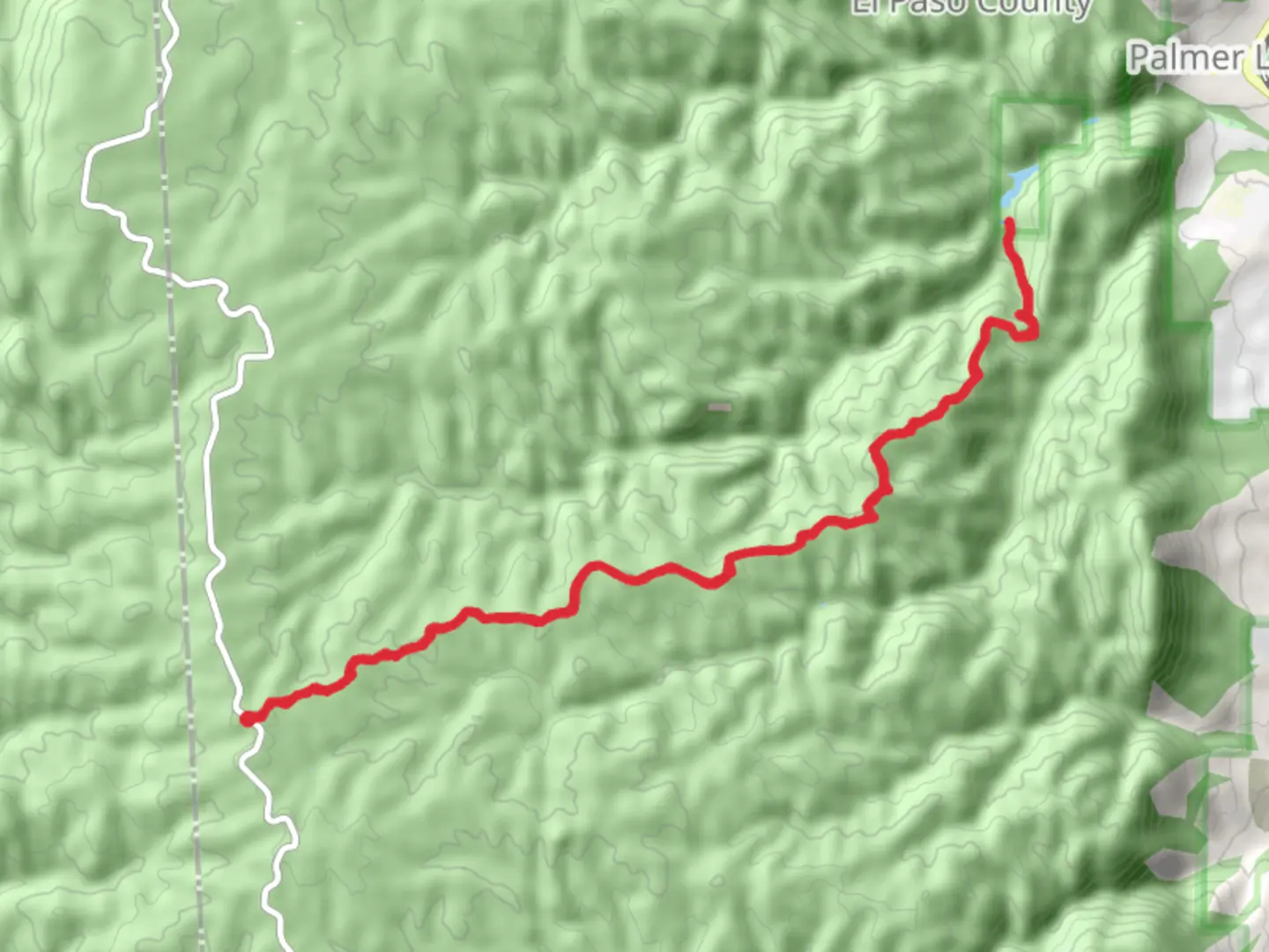An image depicting the trail Upper Palmer Reservoir Trail and its surrounding area.