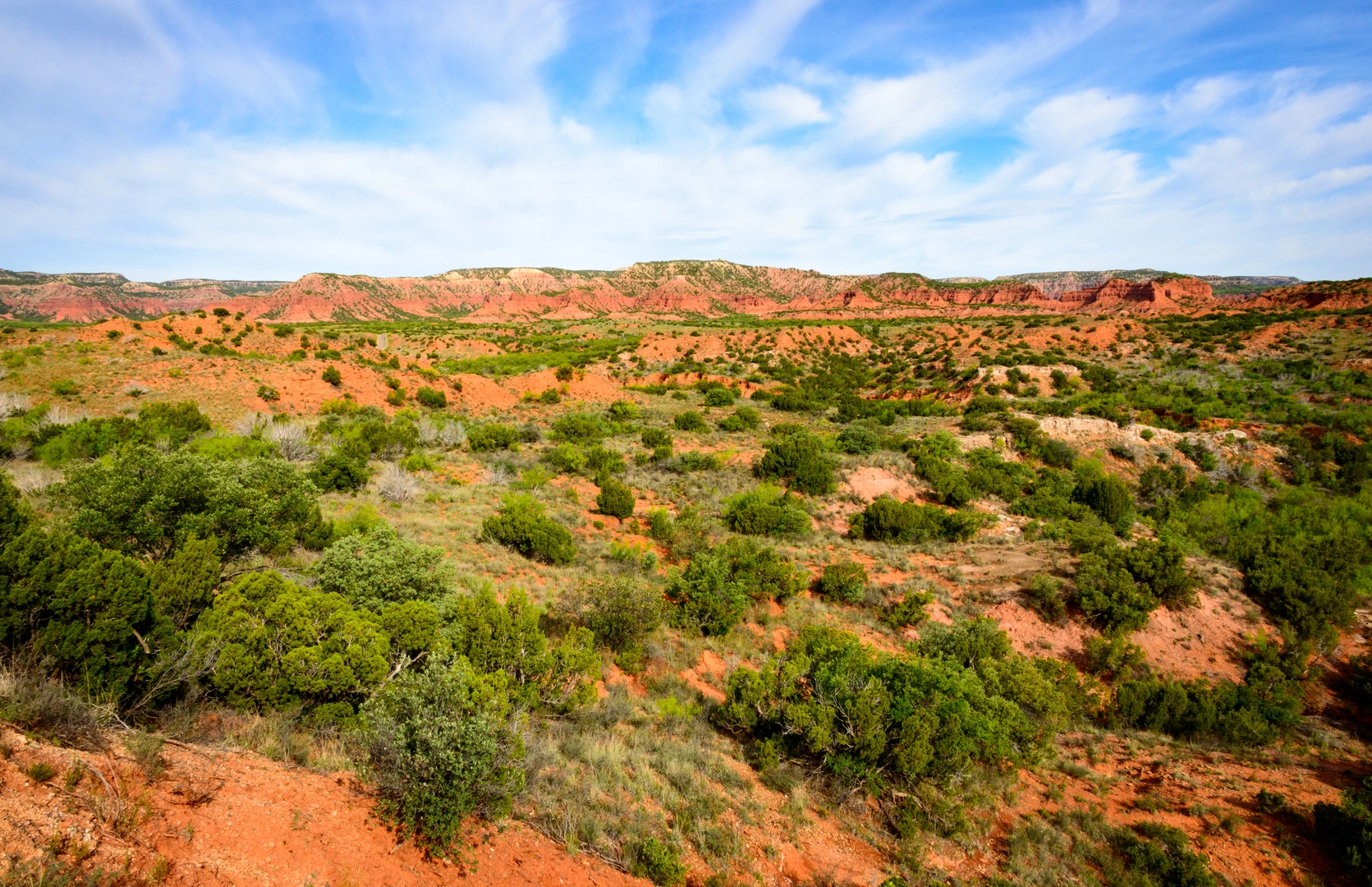 An image depicting the trail Caprock Canyons Trailway and its surrounding area.