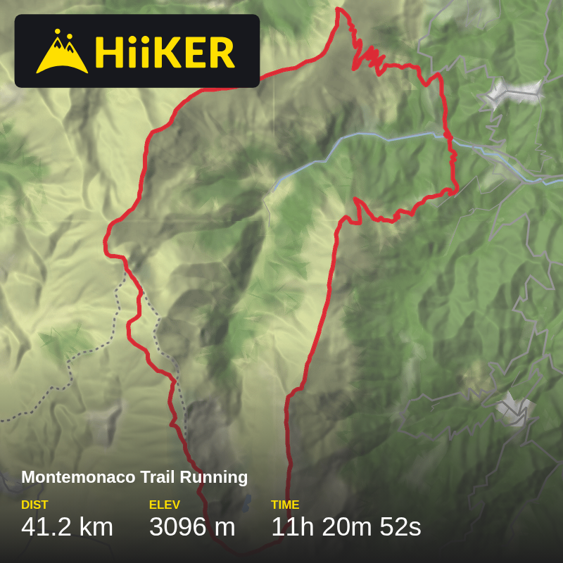 A map preview of the recording Montemonaco Trail Running.