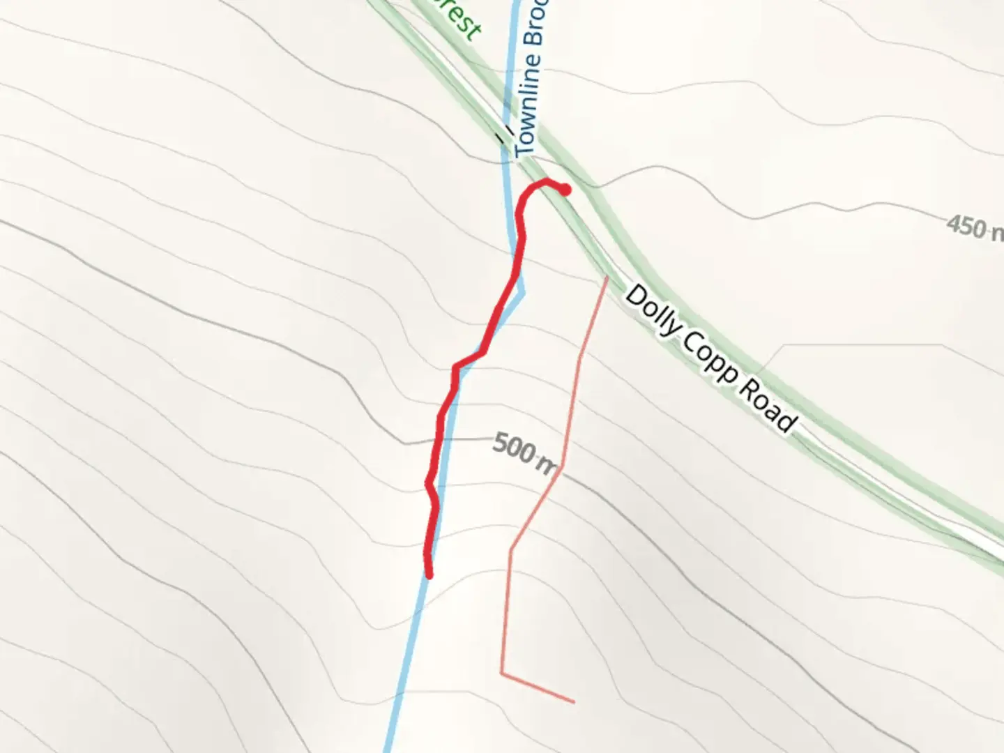 An image depicting the trail Triple Falls and its surrounding area.