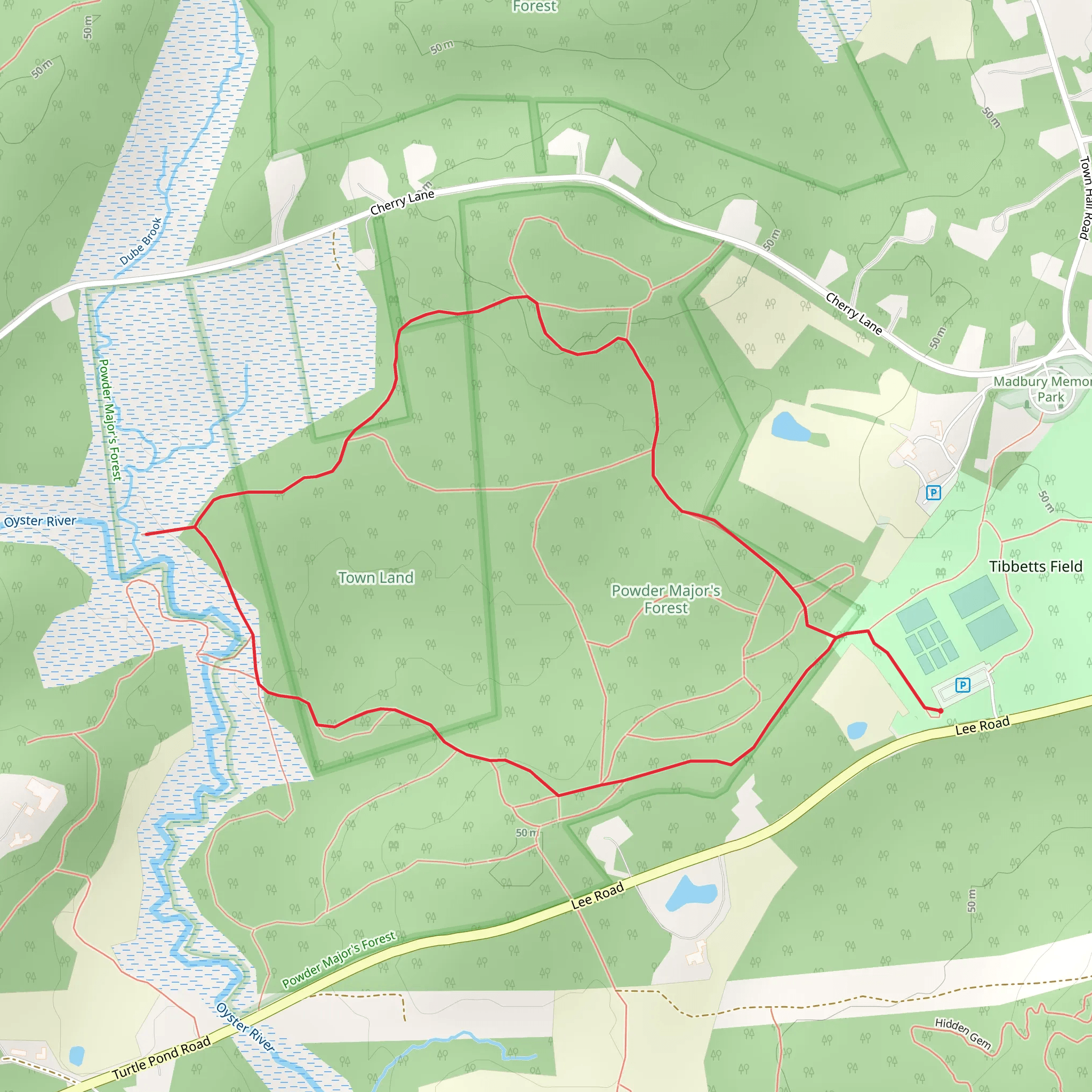 Madbury Memorial Park Loop mobile static map
