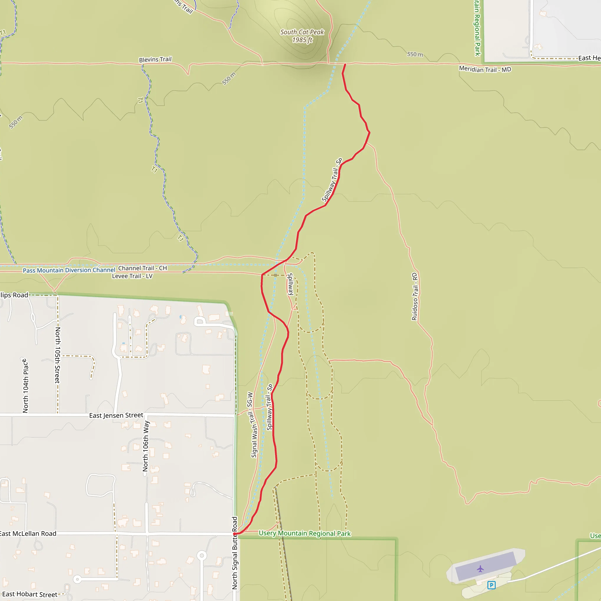 Spillway Trail mobile static map