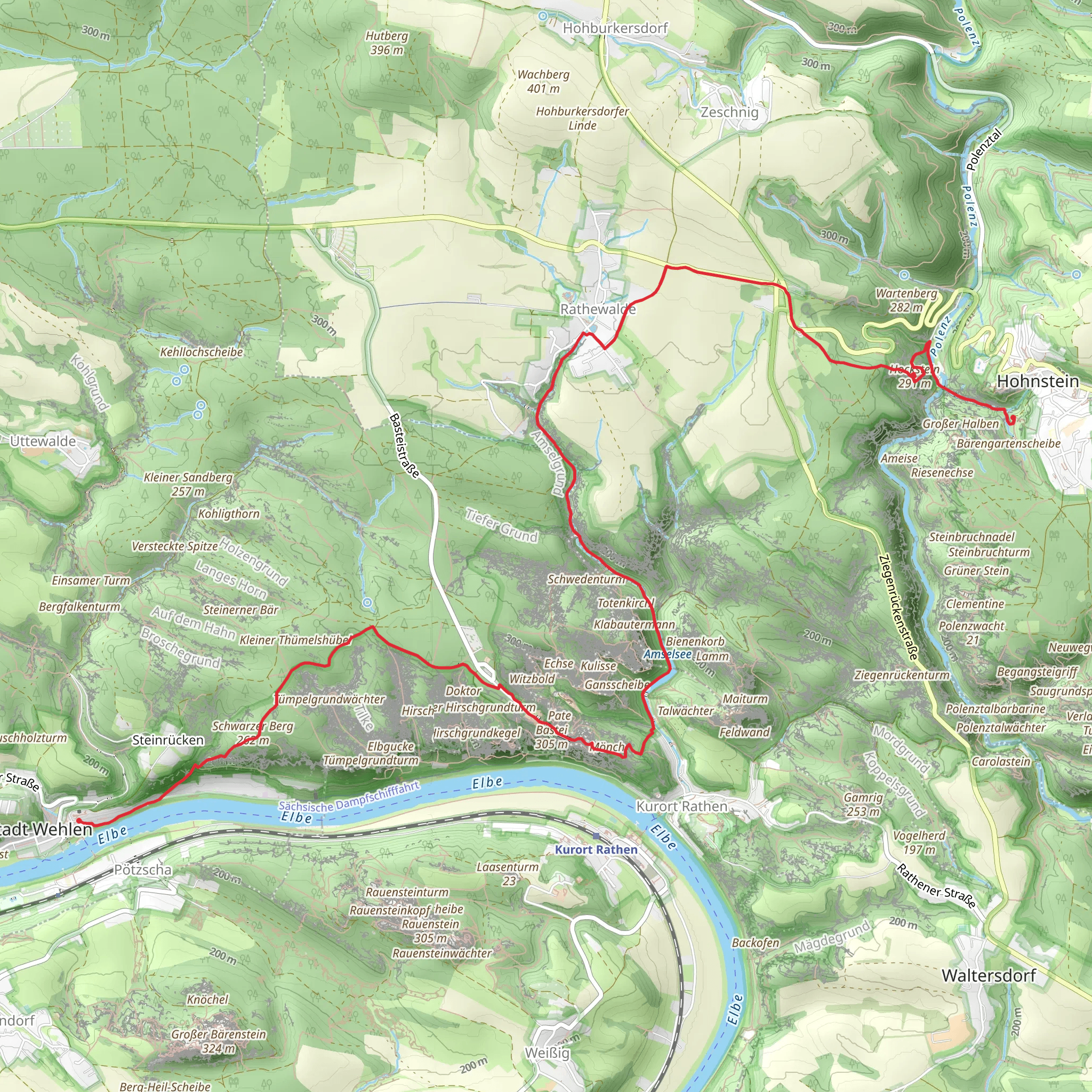 Stadt Wehlen to Hohnstein Walk | Sächsische Schweiz-Osterzgebirge | Ge