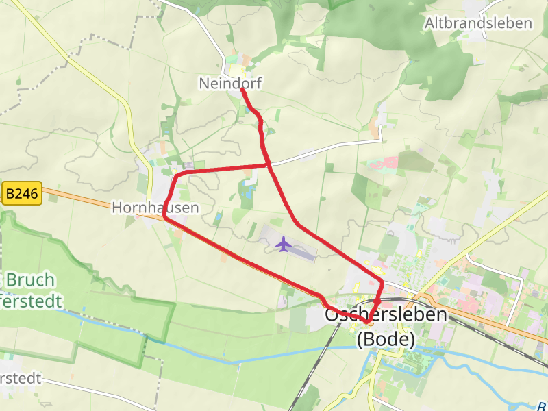 Oschersleben to Neindorf and Hornhausen Loop