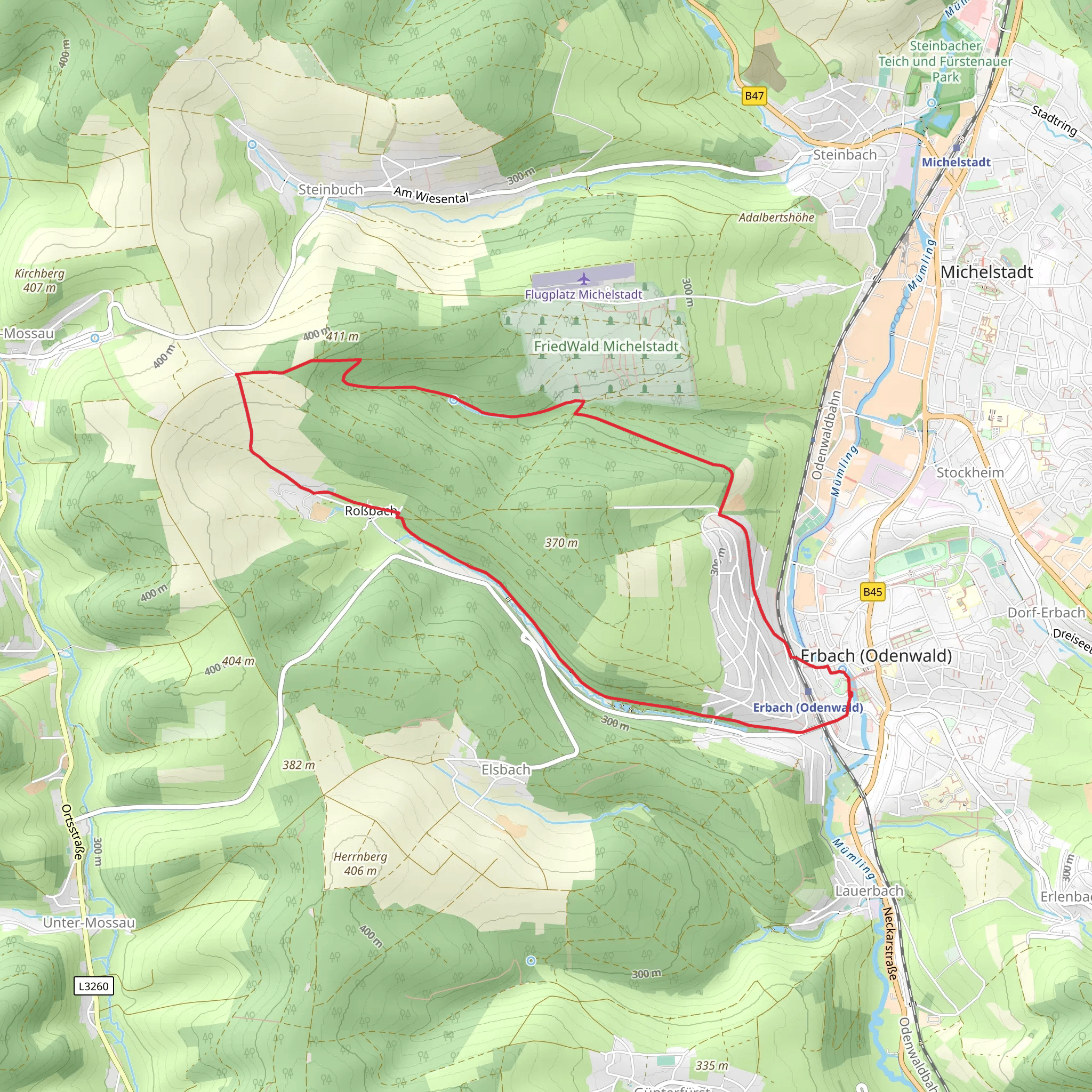 Hessenweg and Silberbruennchenweg mobile static map