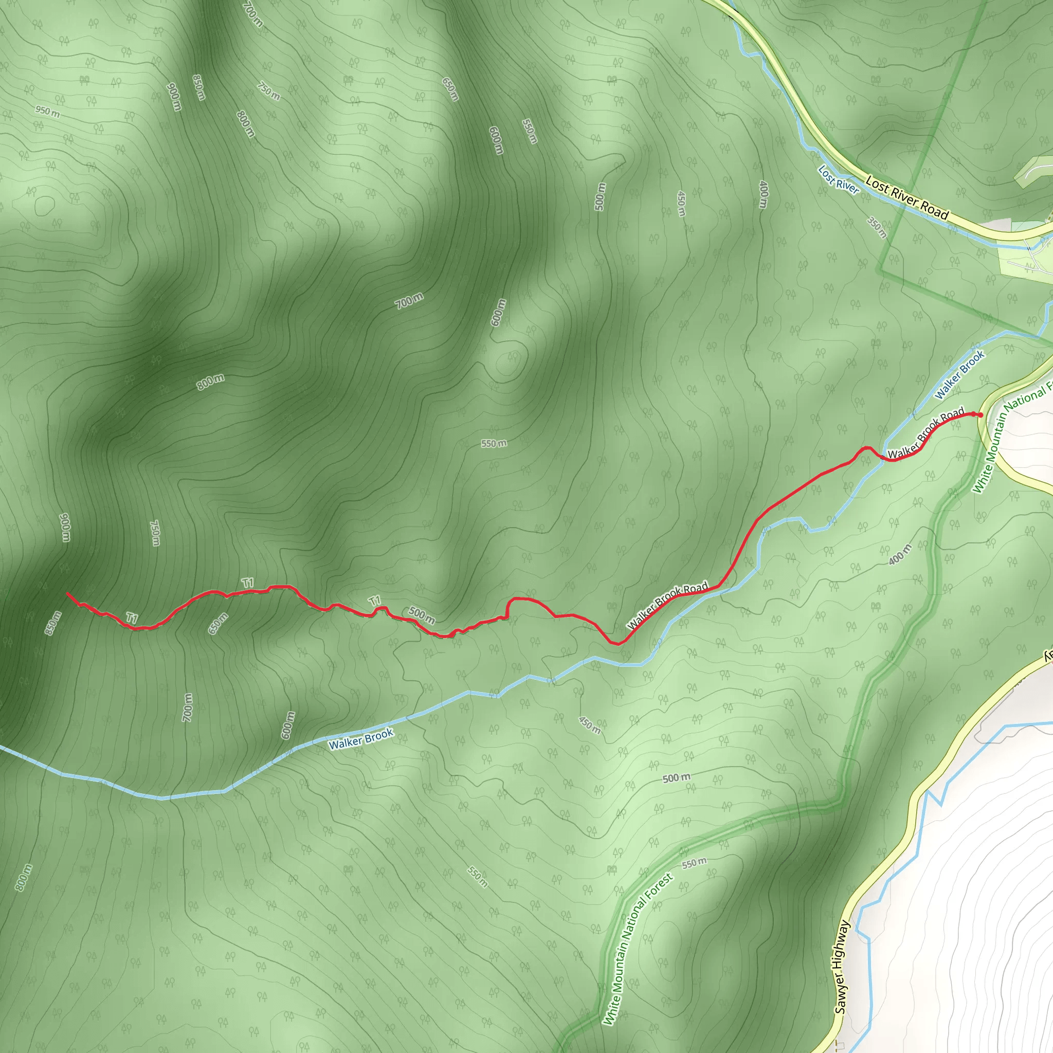 Walker Brook Trail mobile static map