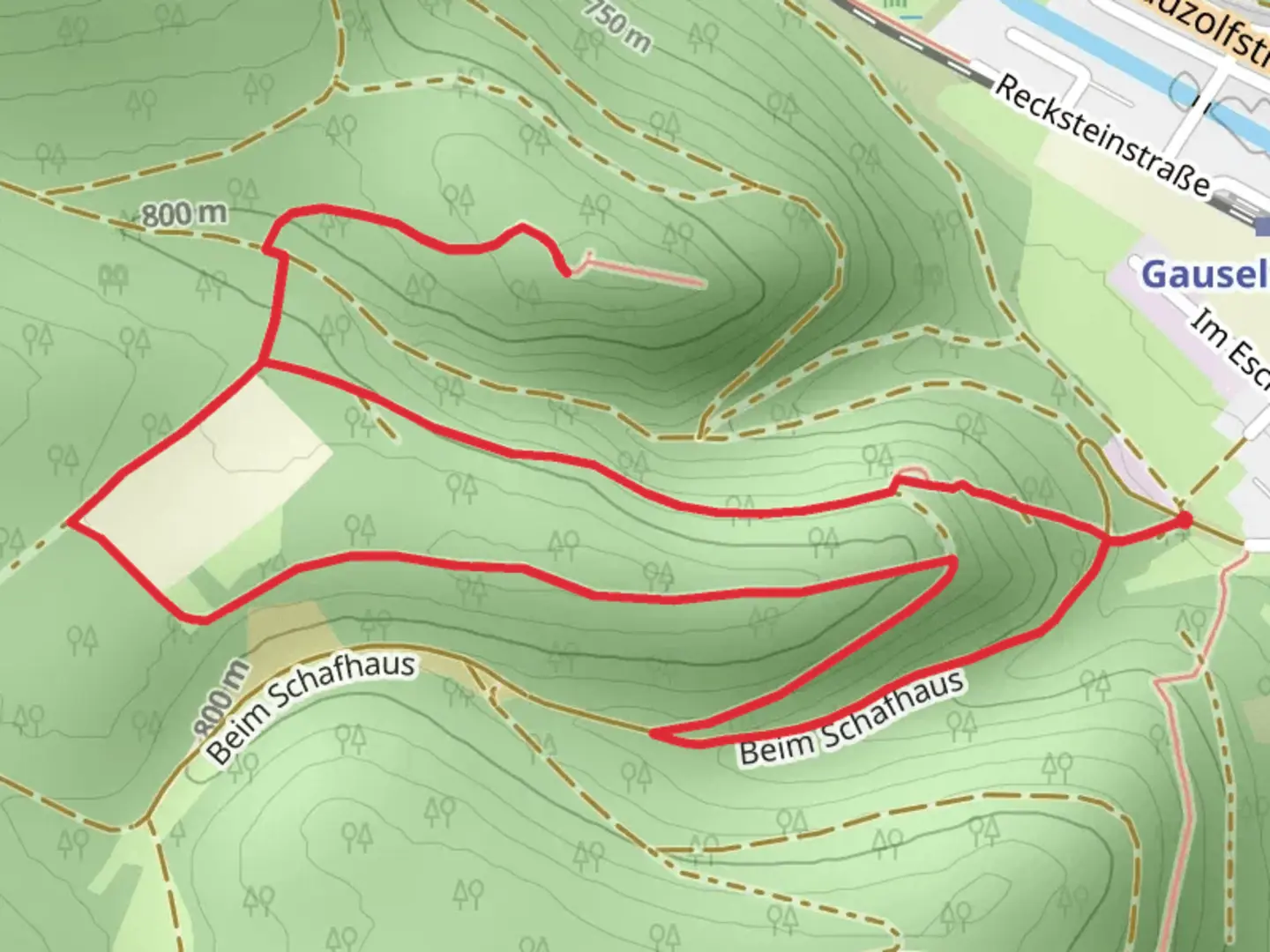 An image depicting the trail Burgturmruine Hasenfratz Loop and its surrounding area.