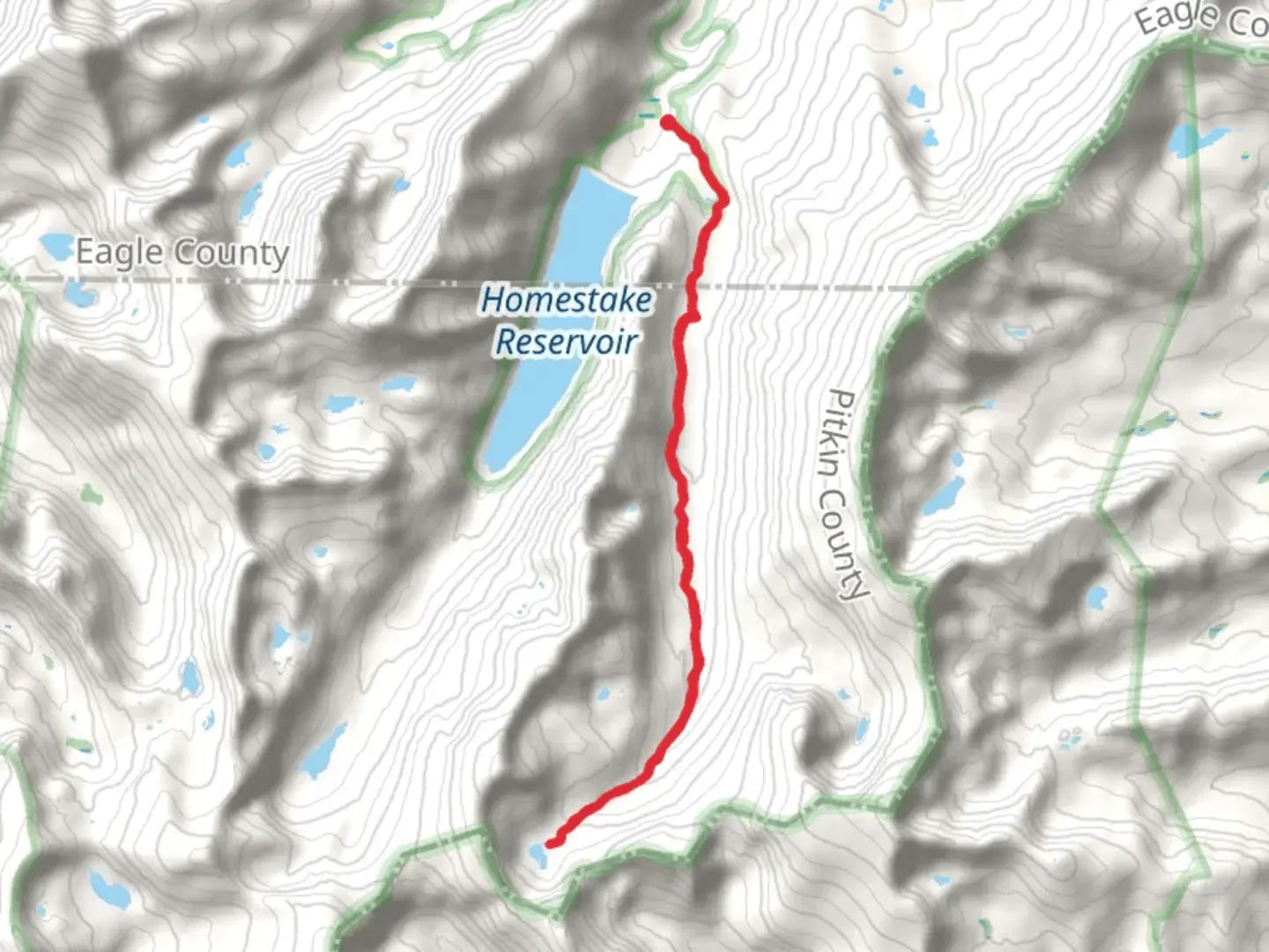 An image depicting the trail Lonesome Lake via East Fork Homestake Creek and its surrounding area.