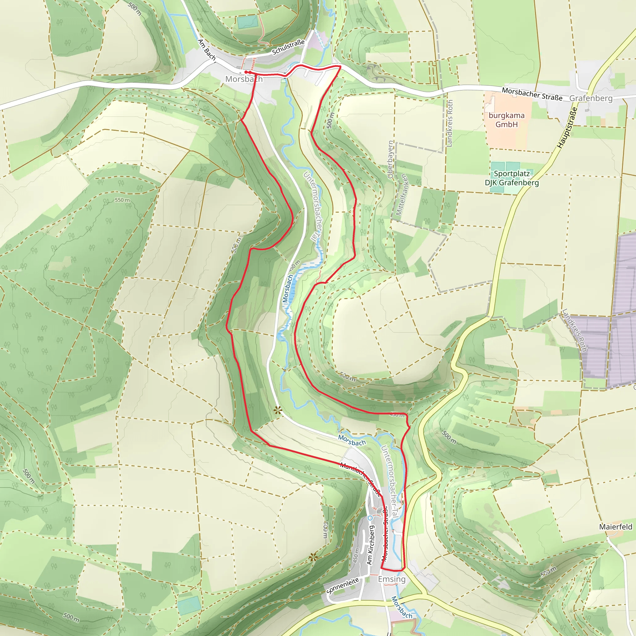 Moersbachtalweg Loop mobile static map