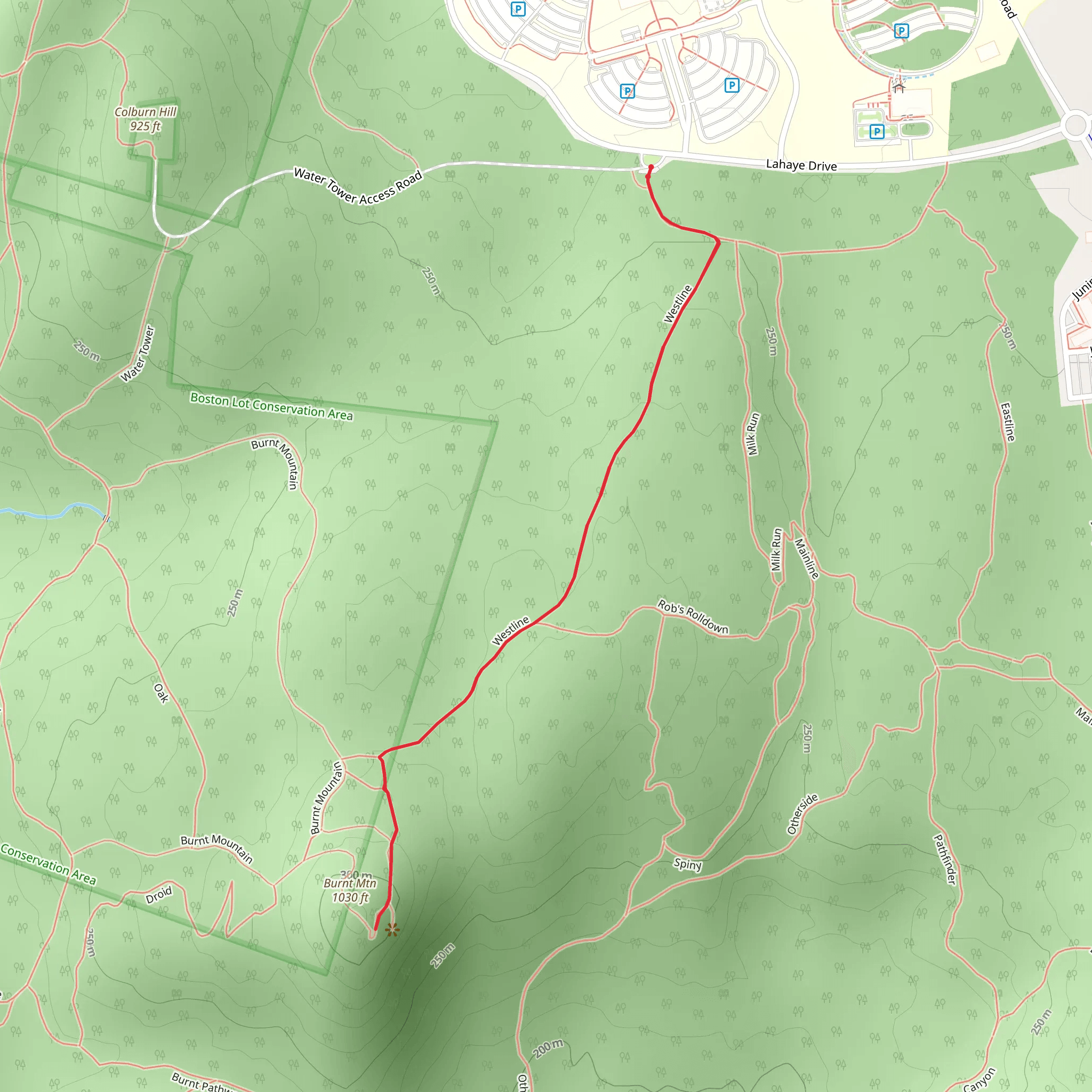 Burnt Mountain from Lahaye Drive mobile static map
