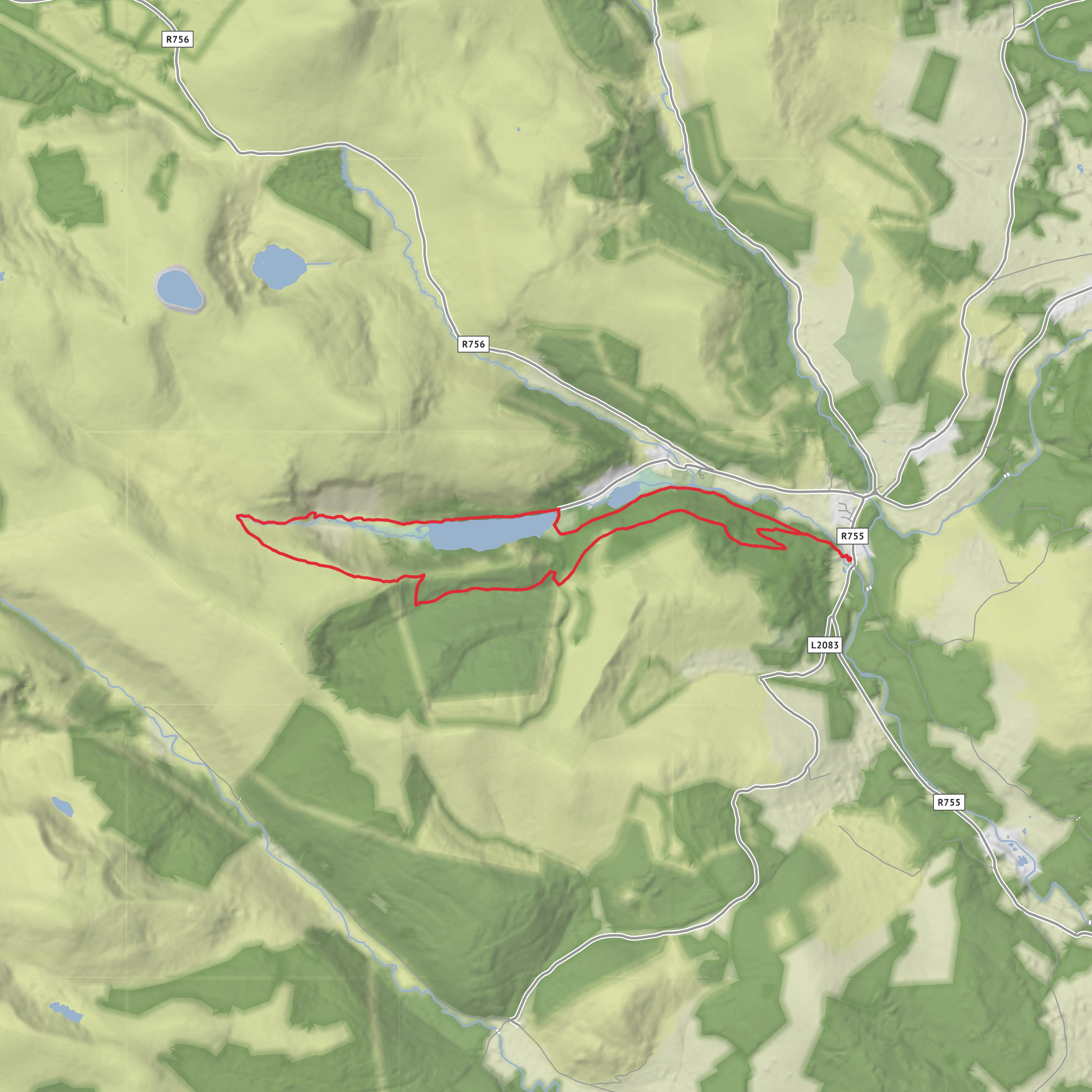 Glendalough Spinc from Laragh mobile static map
