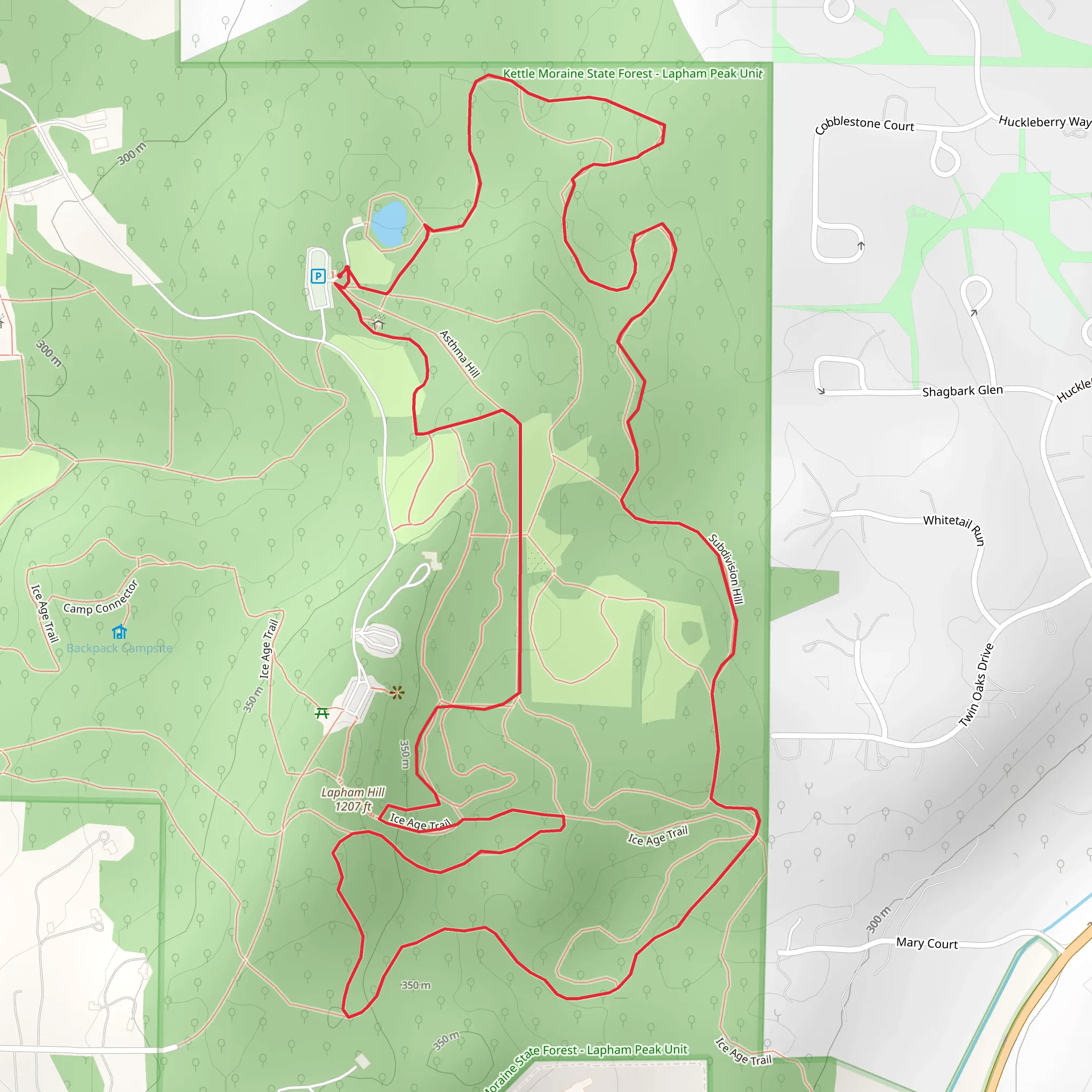 Moraine Ridge and Kettle View Loop Trail - Butterfly Garden mobile static map