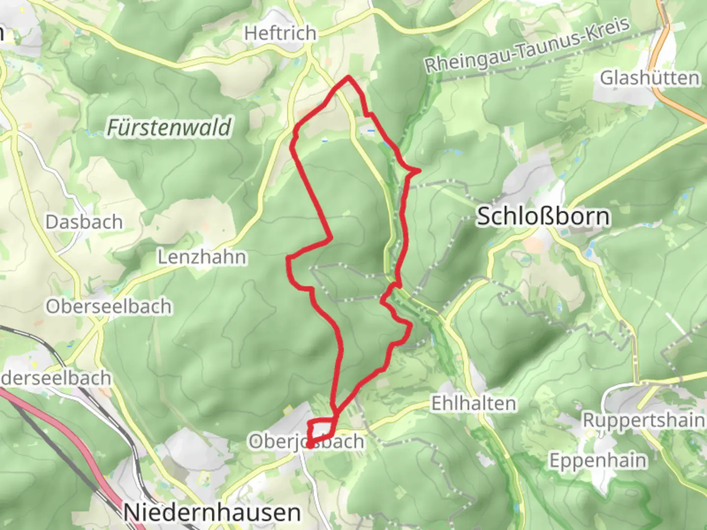 An image depicting the trail Alteburger Marktweg and its surrounding area.