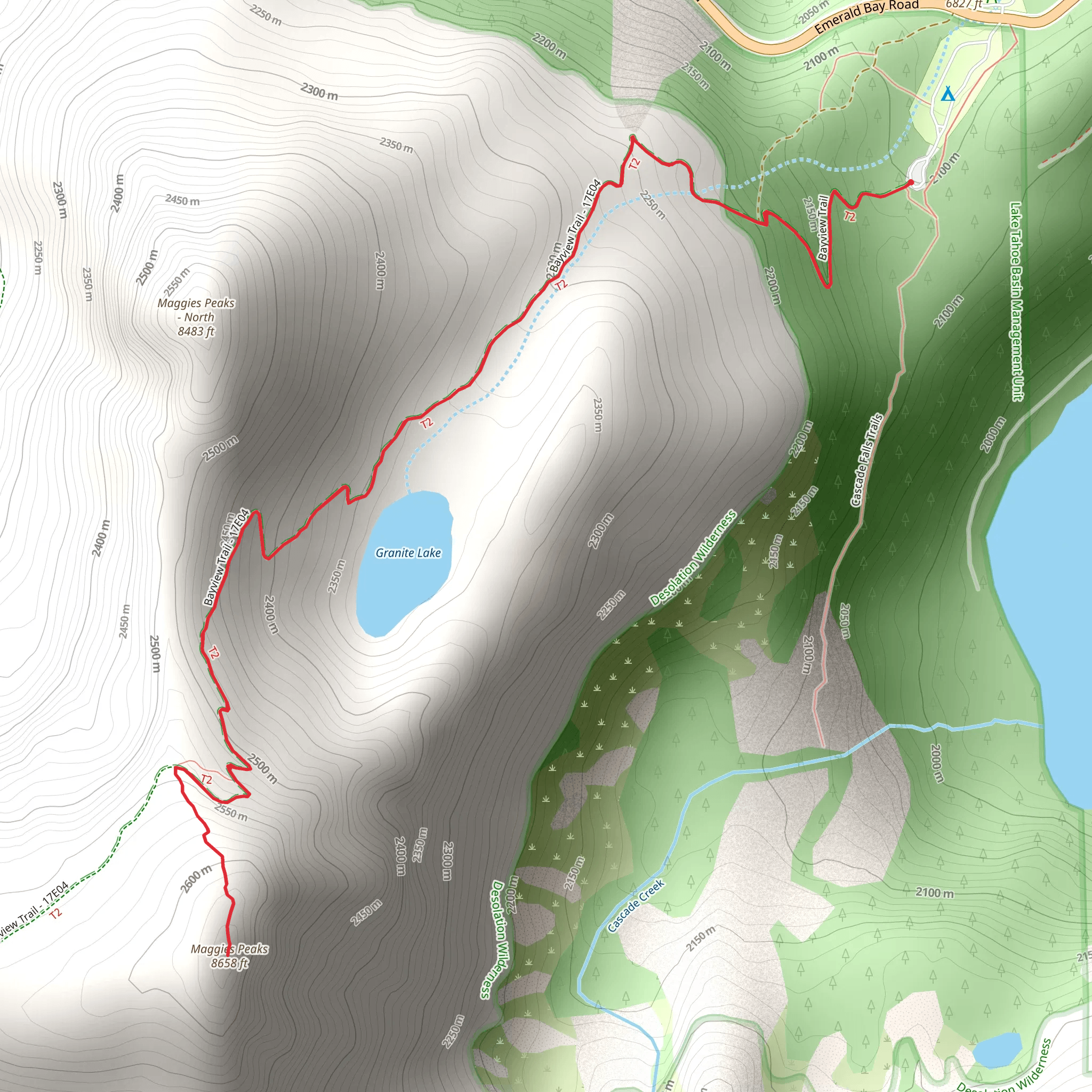 Maggies Peak via Bayview Trail mobile static map