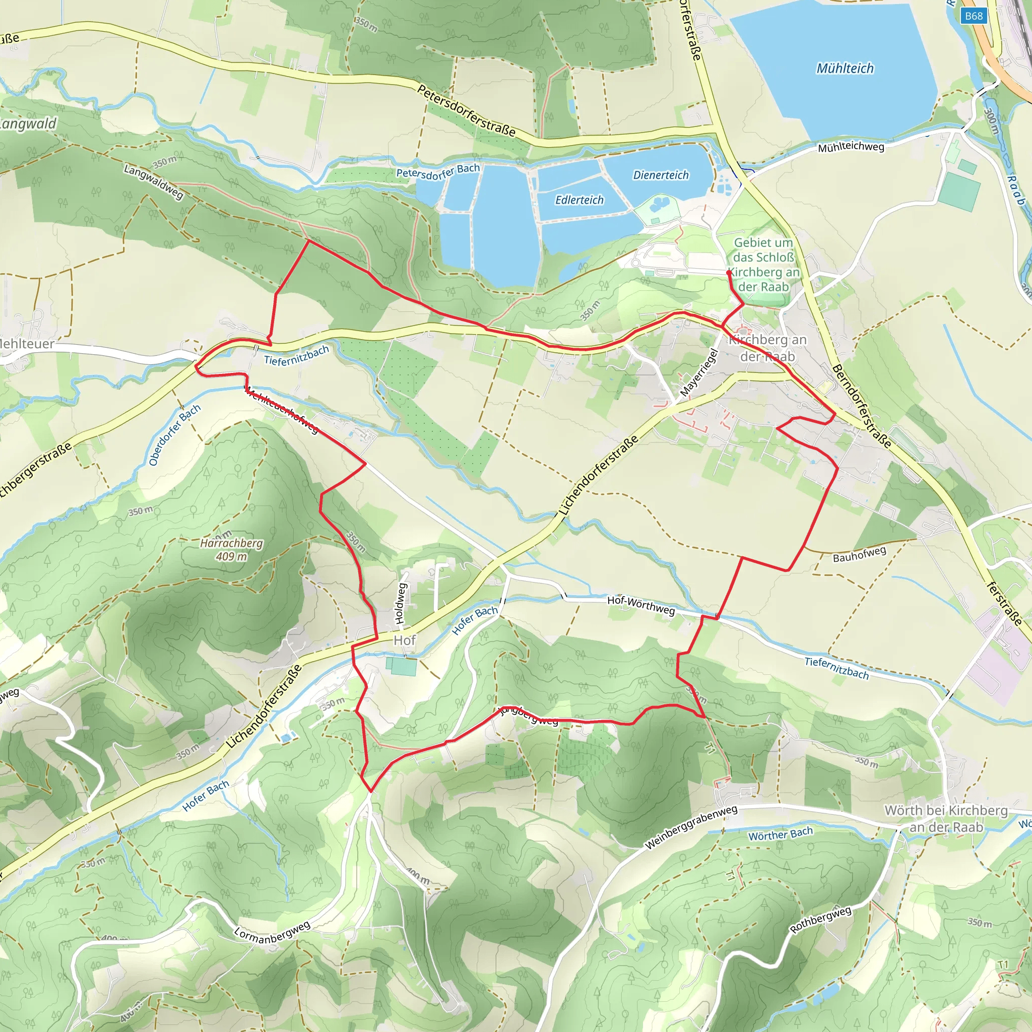 Kirchbergvitalweg Ortsrunde mobile static map