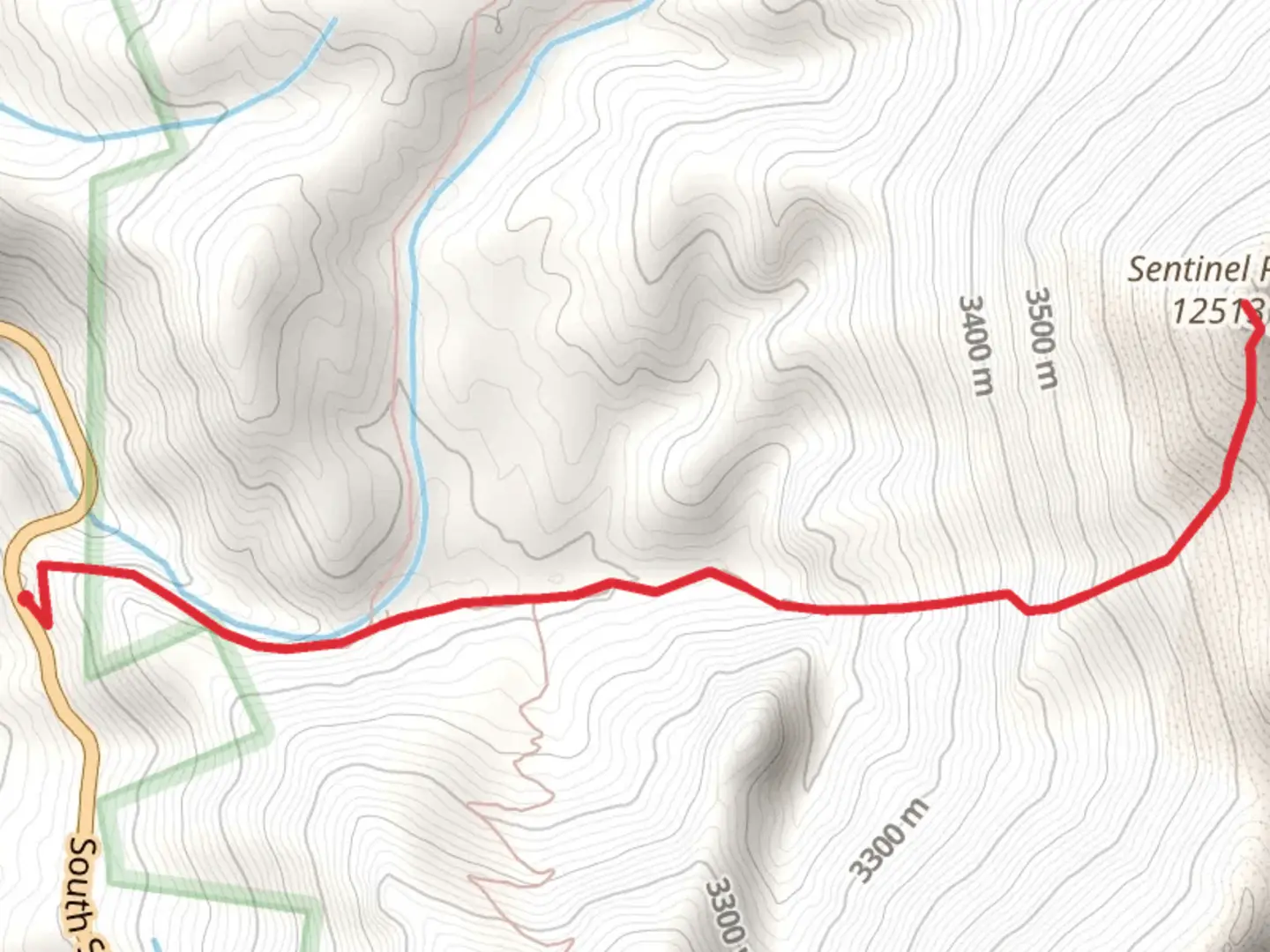 An image depicting the trail Sentinel Point and Oil Creek via Horsetheif Park Trail and its surrounding area.