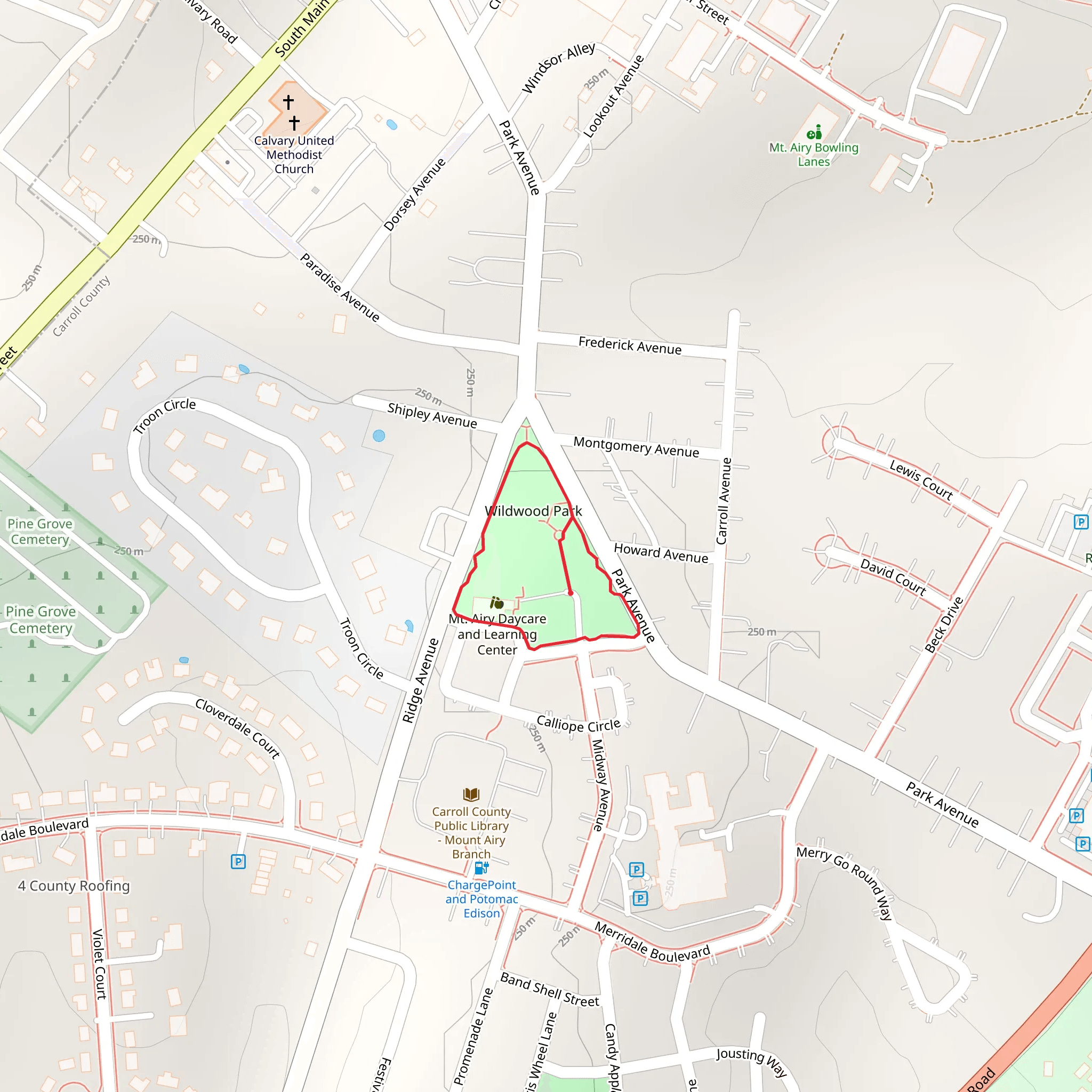 Wildwood Park Loop mobile static map