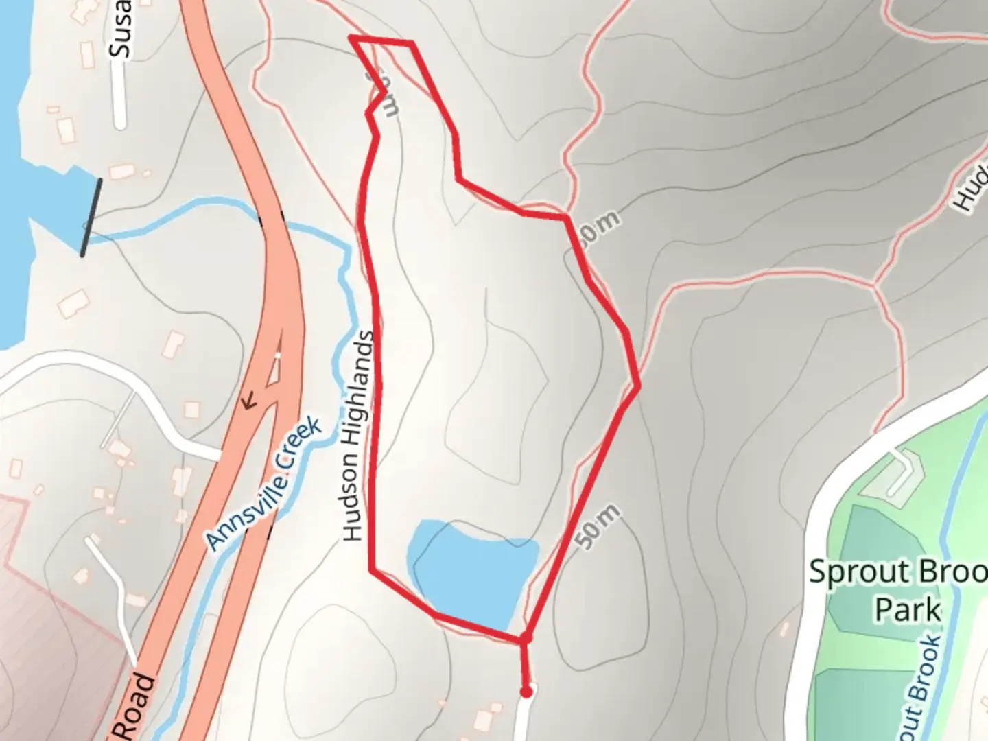 An image depicting the trail Hudson Highland Loop and its surrounding area.