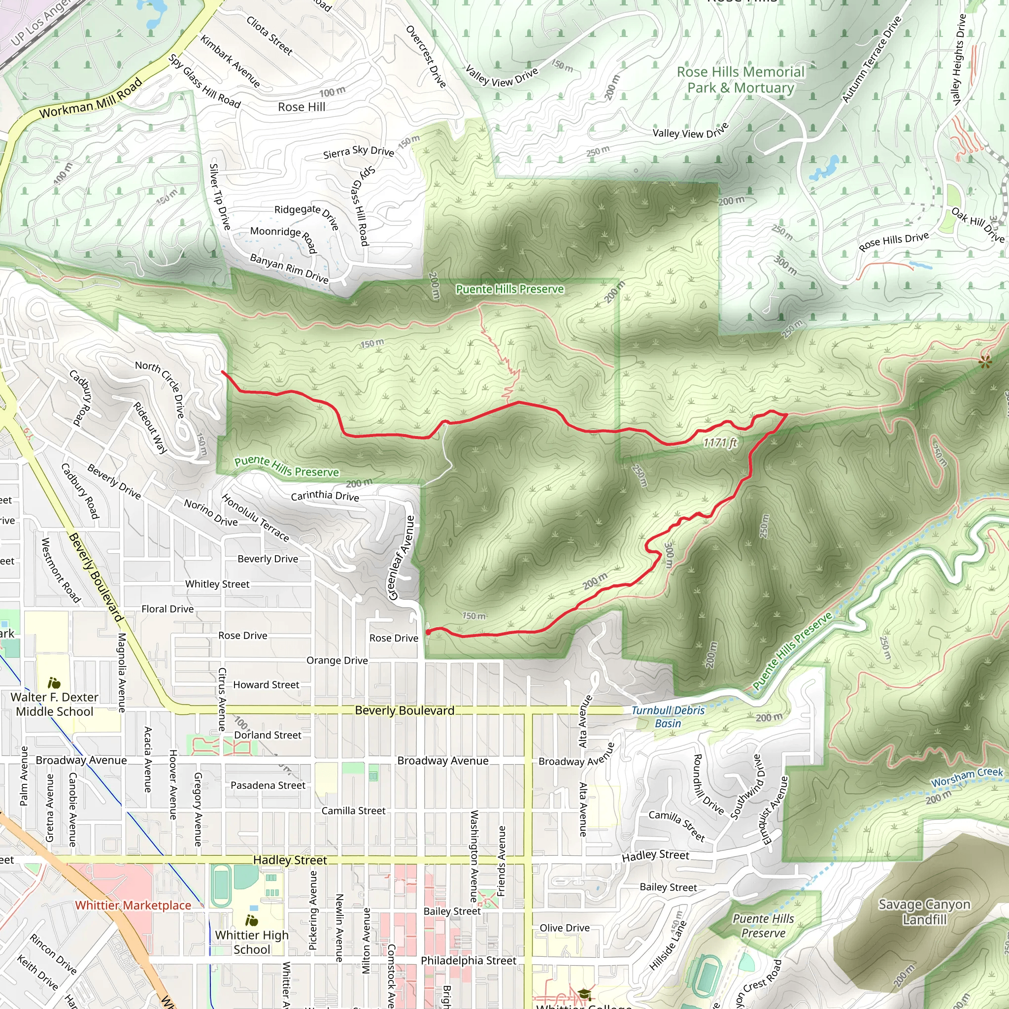 Mariposa Trail and Rattlesnake Ridge Trail mobile static map