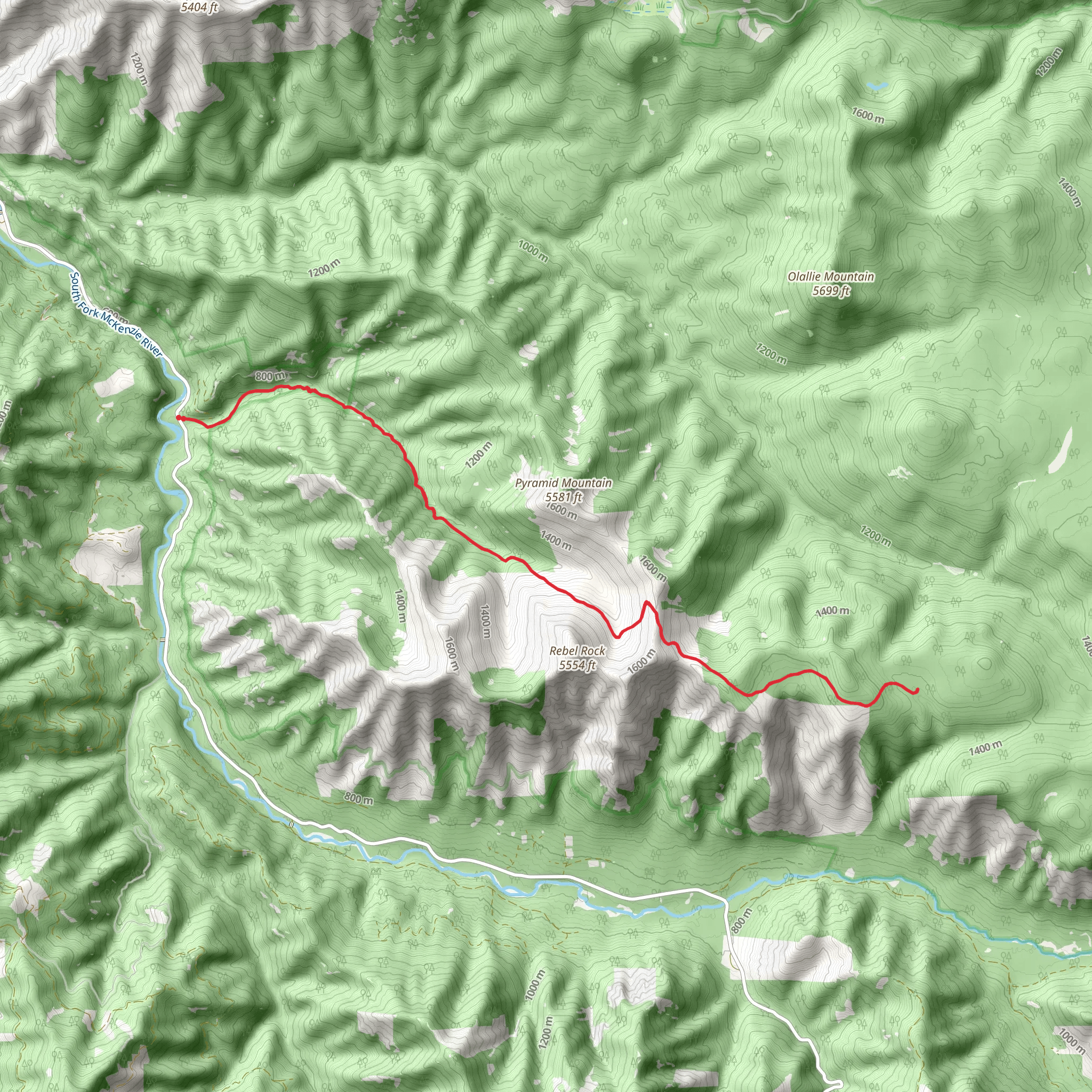 Rebel Creek Trail mobile static map