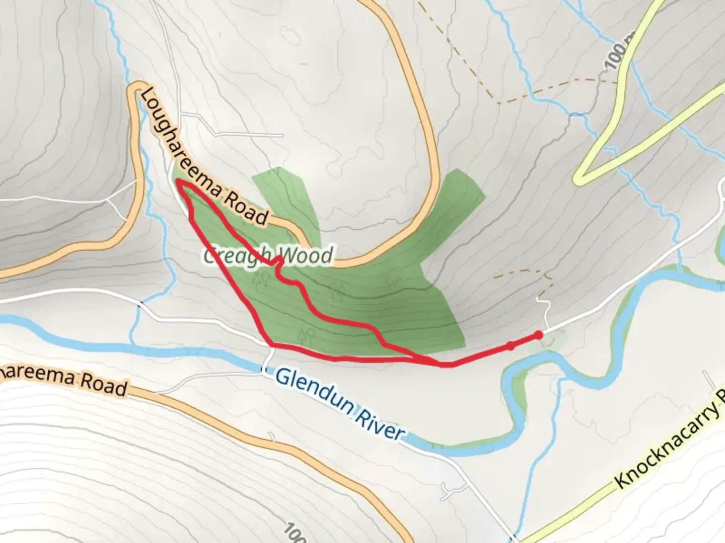 An image depicting the trail Cregagh Wood Loop and its surrounding area.