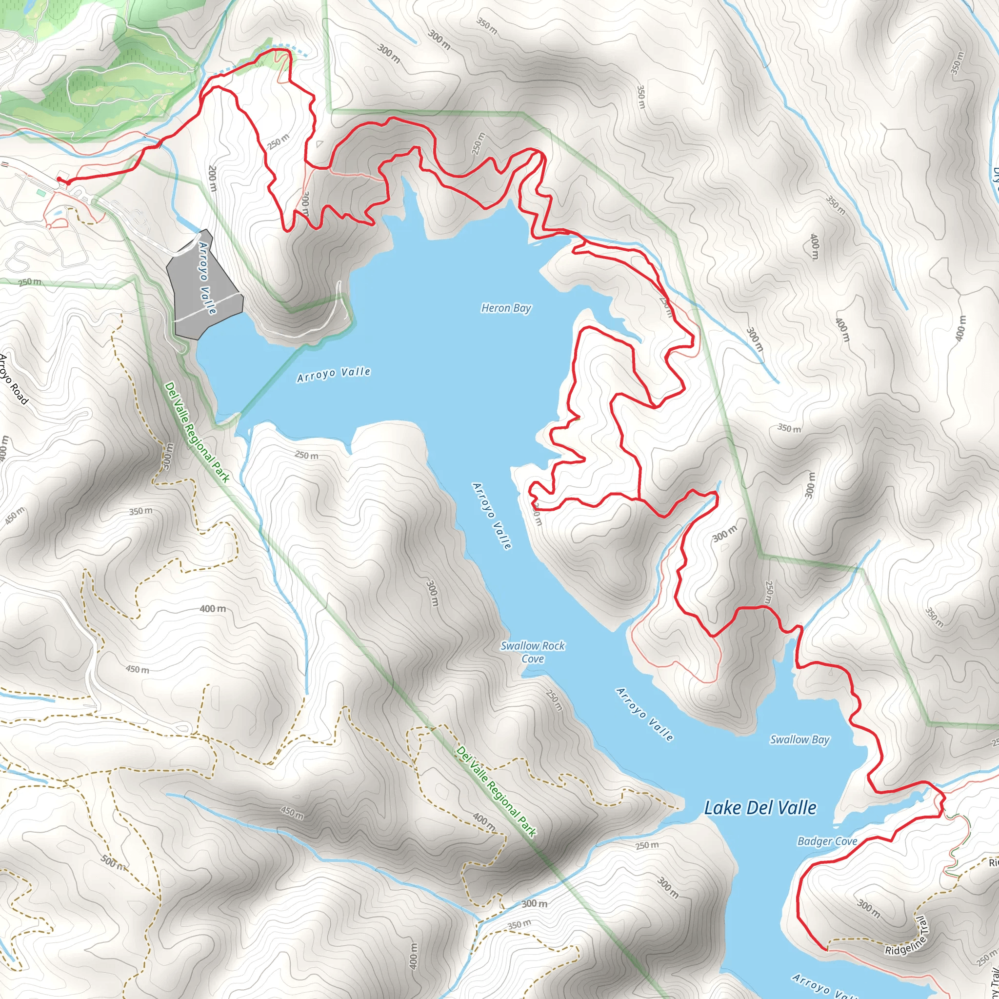 Lake Del Valle North Shore Loop mobile static map