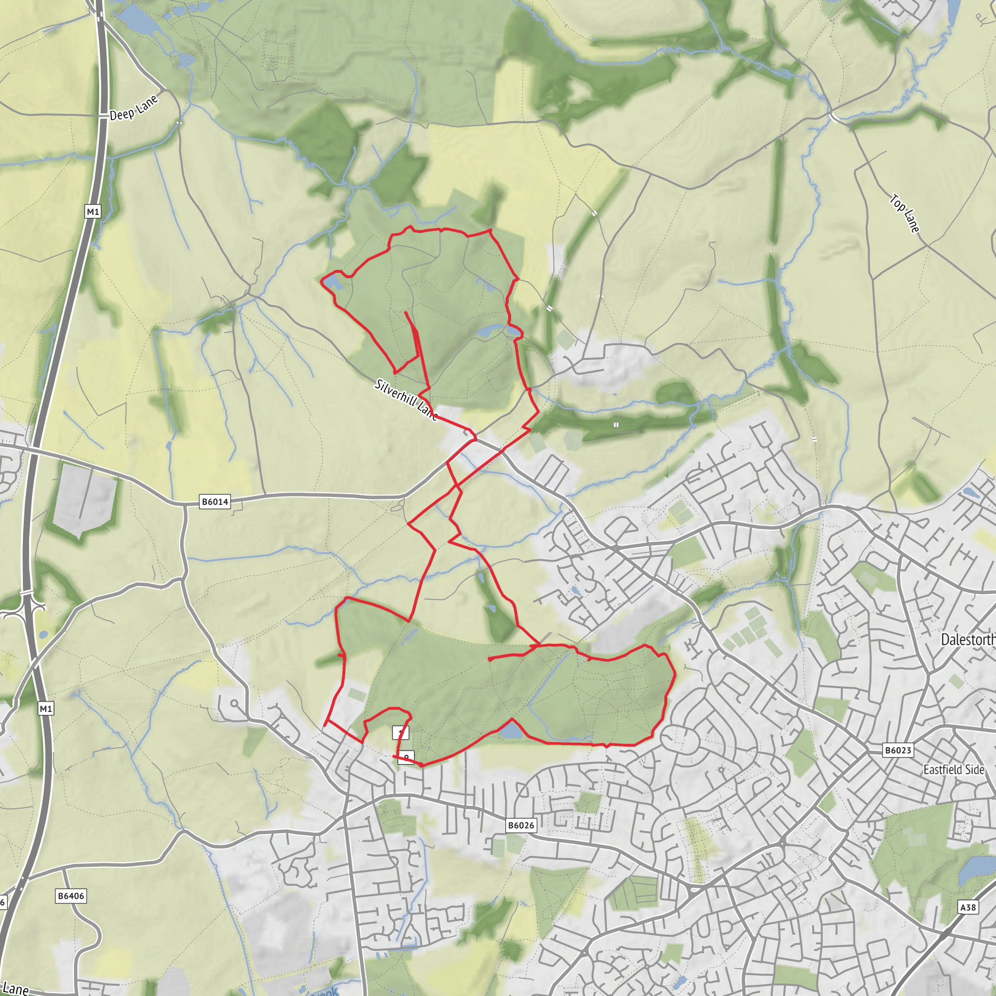 Brierley park and Silver Hill Loop mobile static map