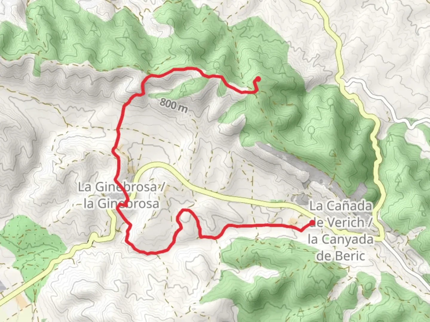 An image depicting the trail La Ginebrosa - Cerro Tarayola PR TE 058a and its surrounding area.