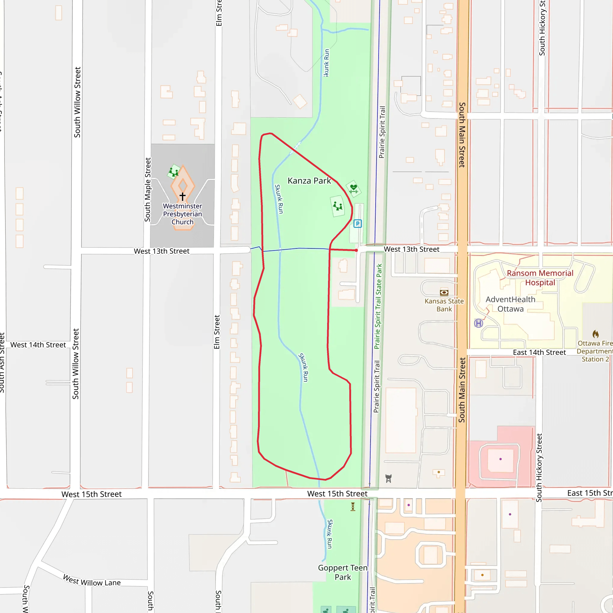 Kanza Park Loop mobile static map