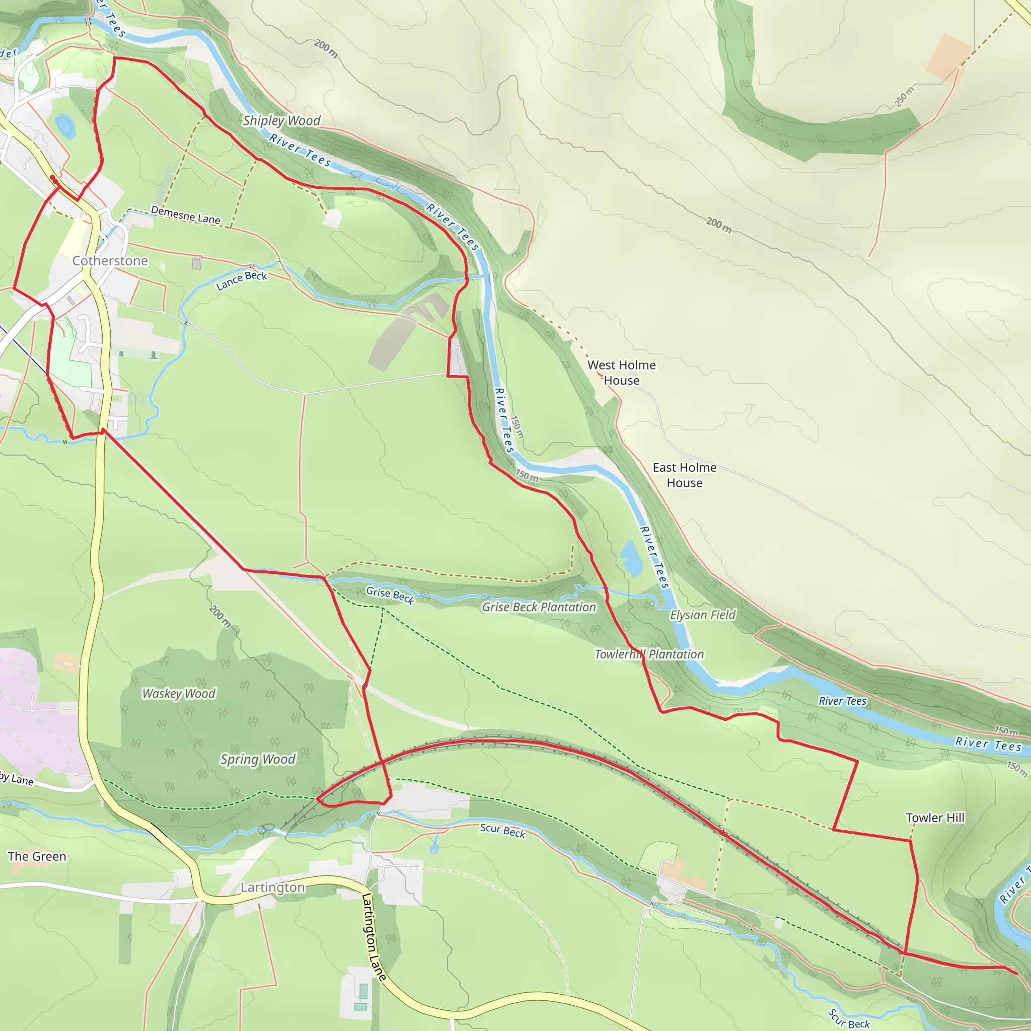 Cotherstone Loop Walk mobile static map