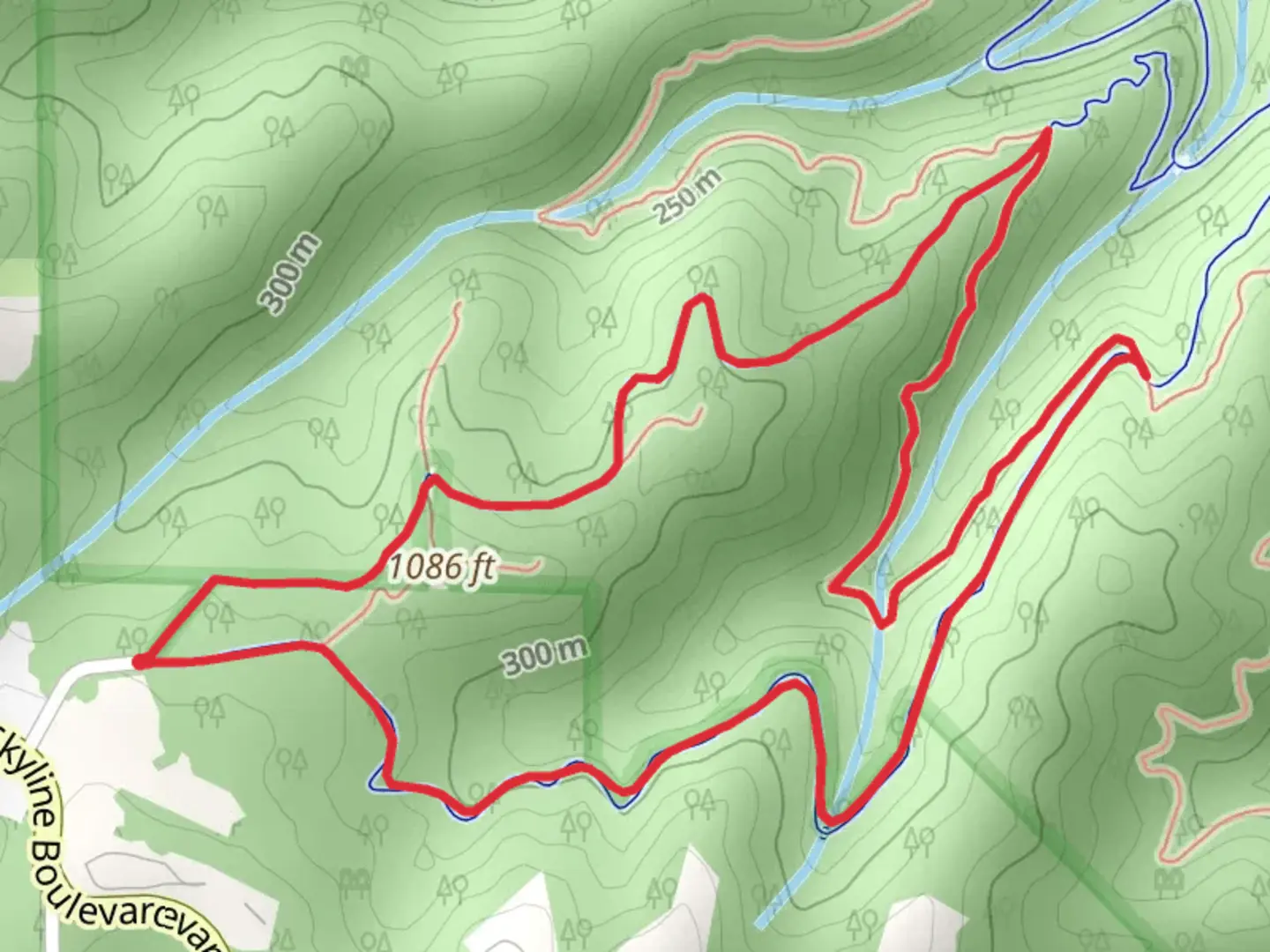 An image depicting the trail Northwest Saltzman Road and Northwest Firelane 5 Road Loop and its surrounding area.