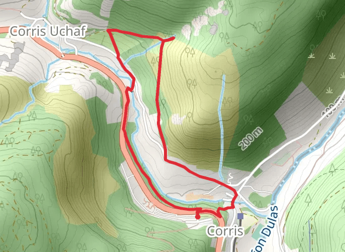 Corris little Italy- slate mines mobile static map