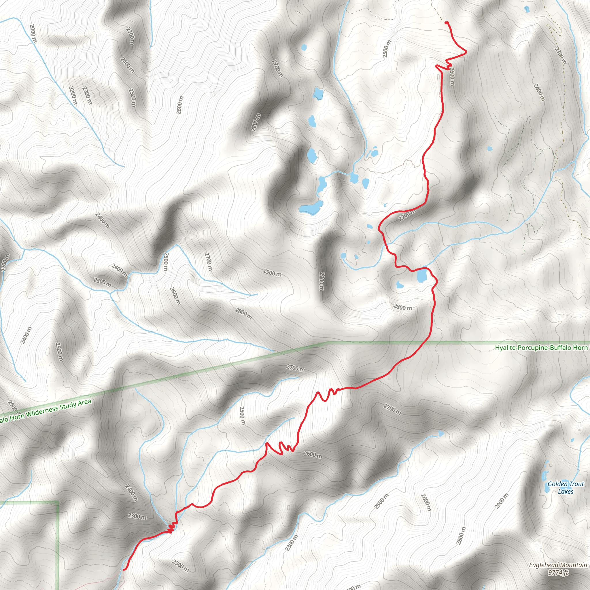 Hidden Lake Divide Trail via Hidden Lakes Trail mobile static map