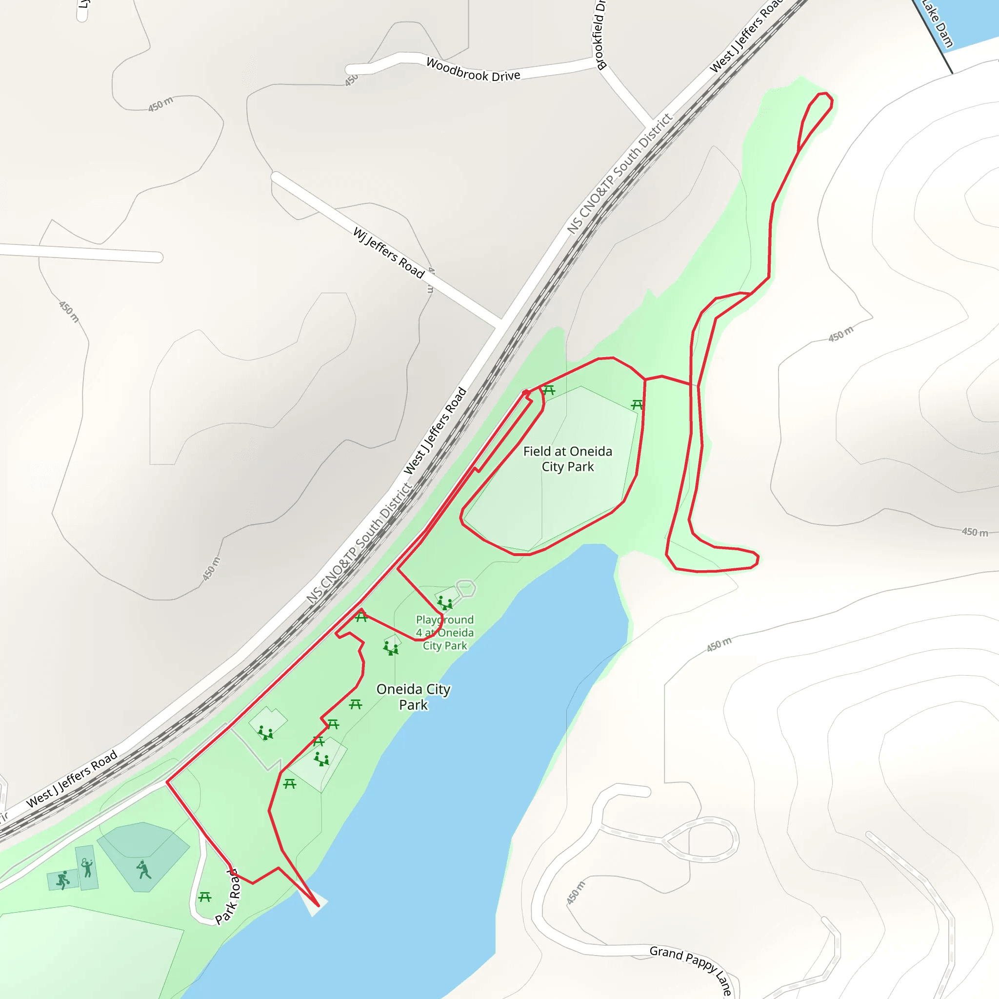 Oneida City Park Loop mobile static map