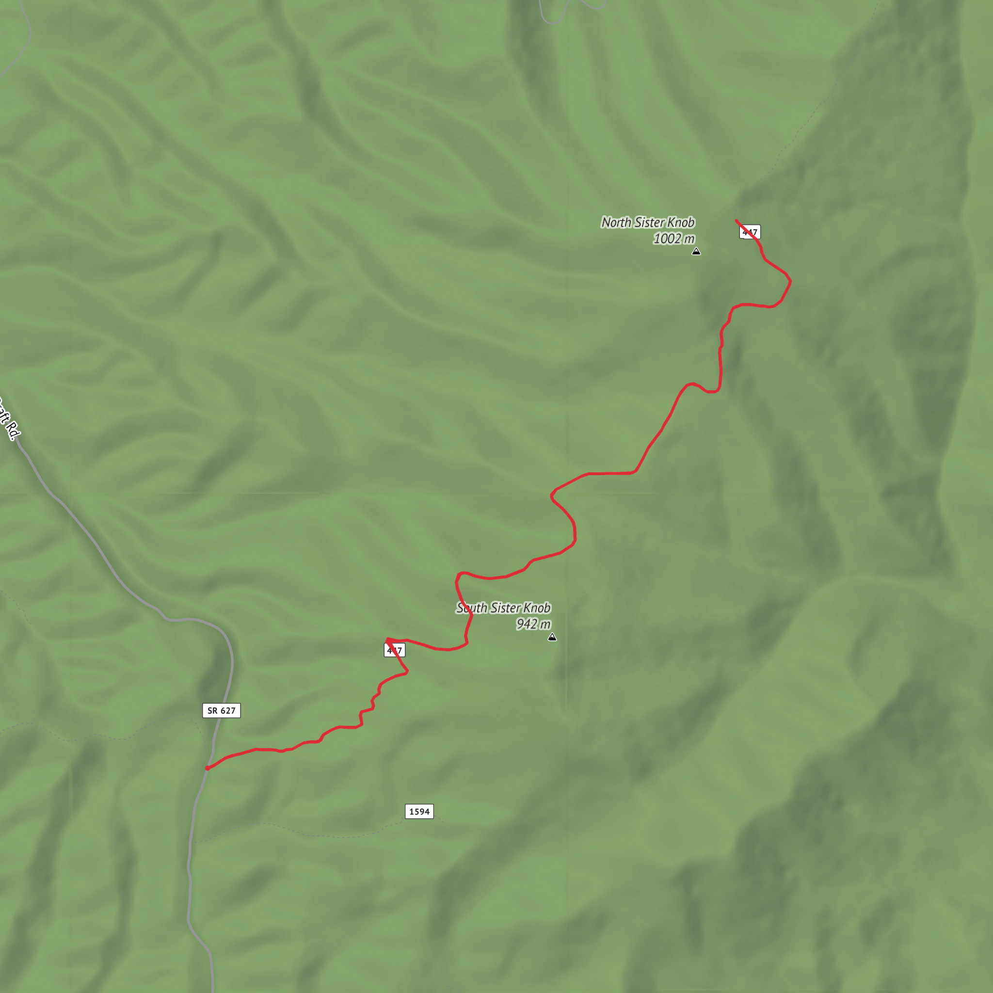 North Sister Knob via Shenandoah Mountain Trail mobile static map